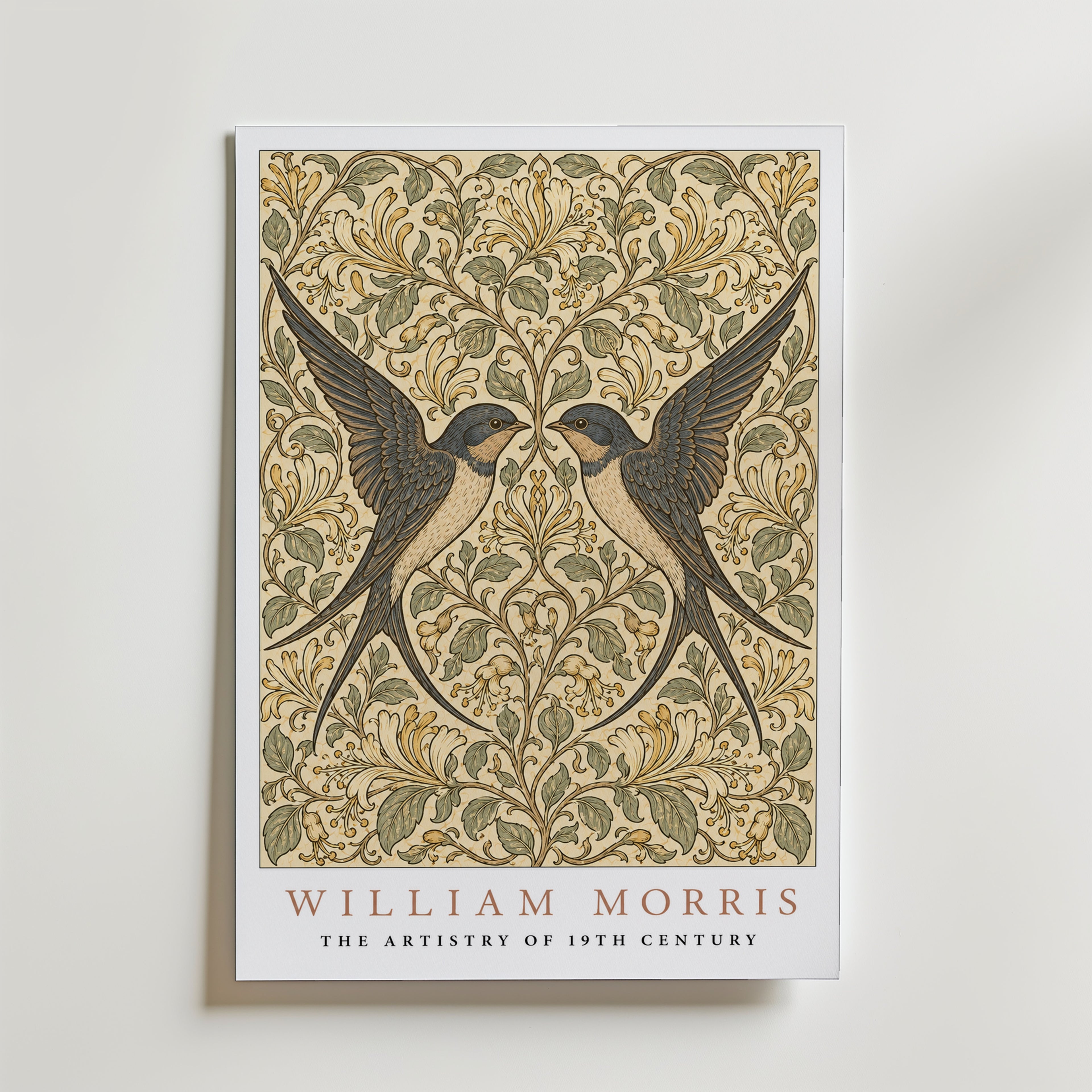 Twin Swallows William Morris Poster