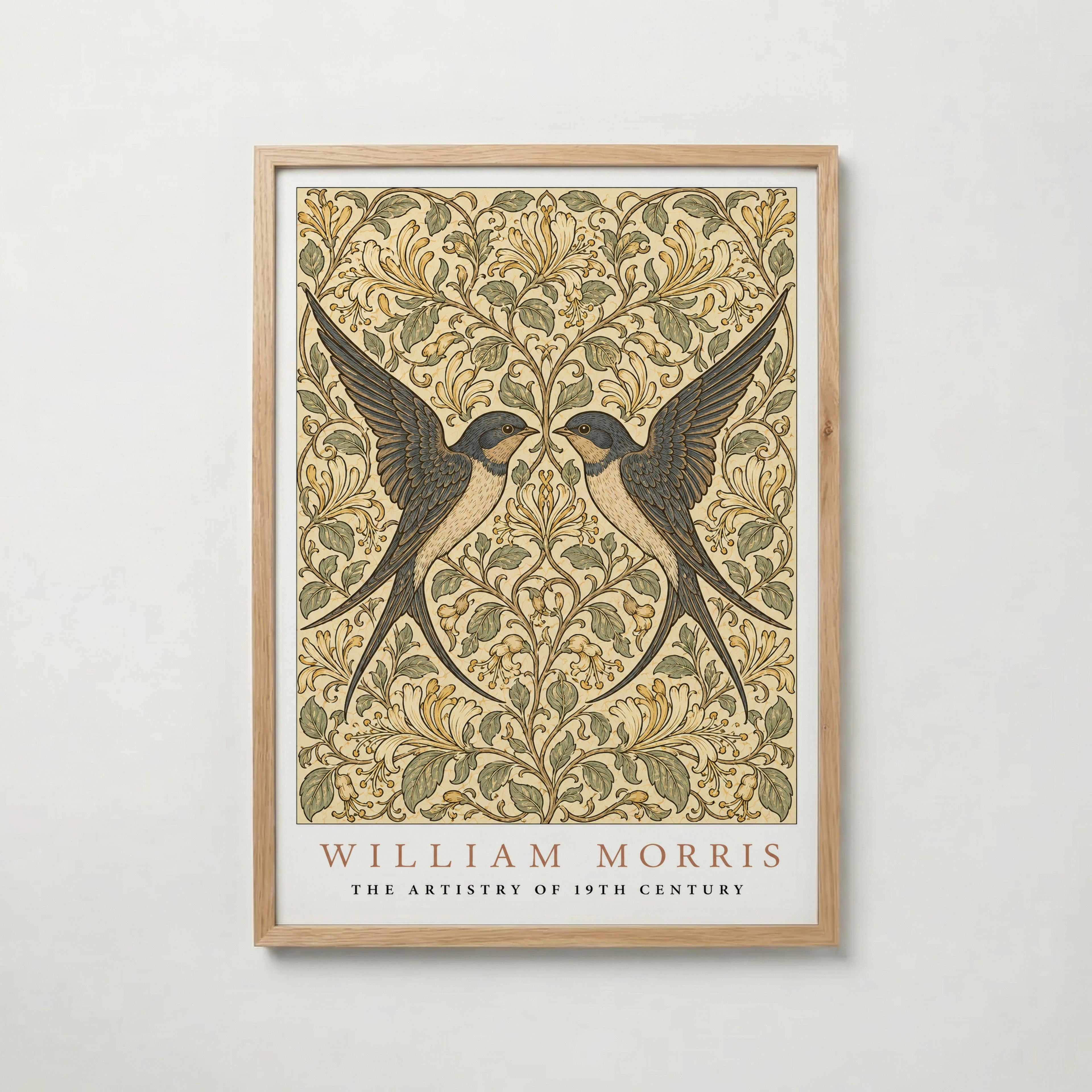 Twin Swallows William Morris Poster