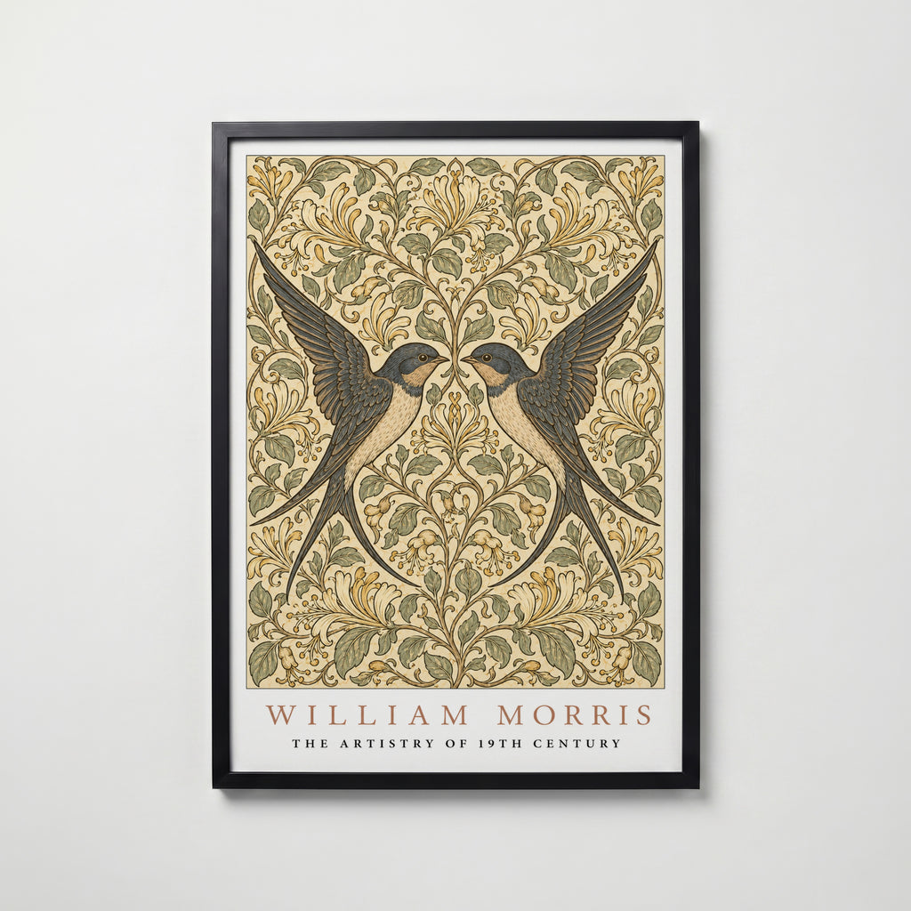 Twin Swallows William Morris Poster