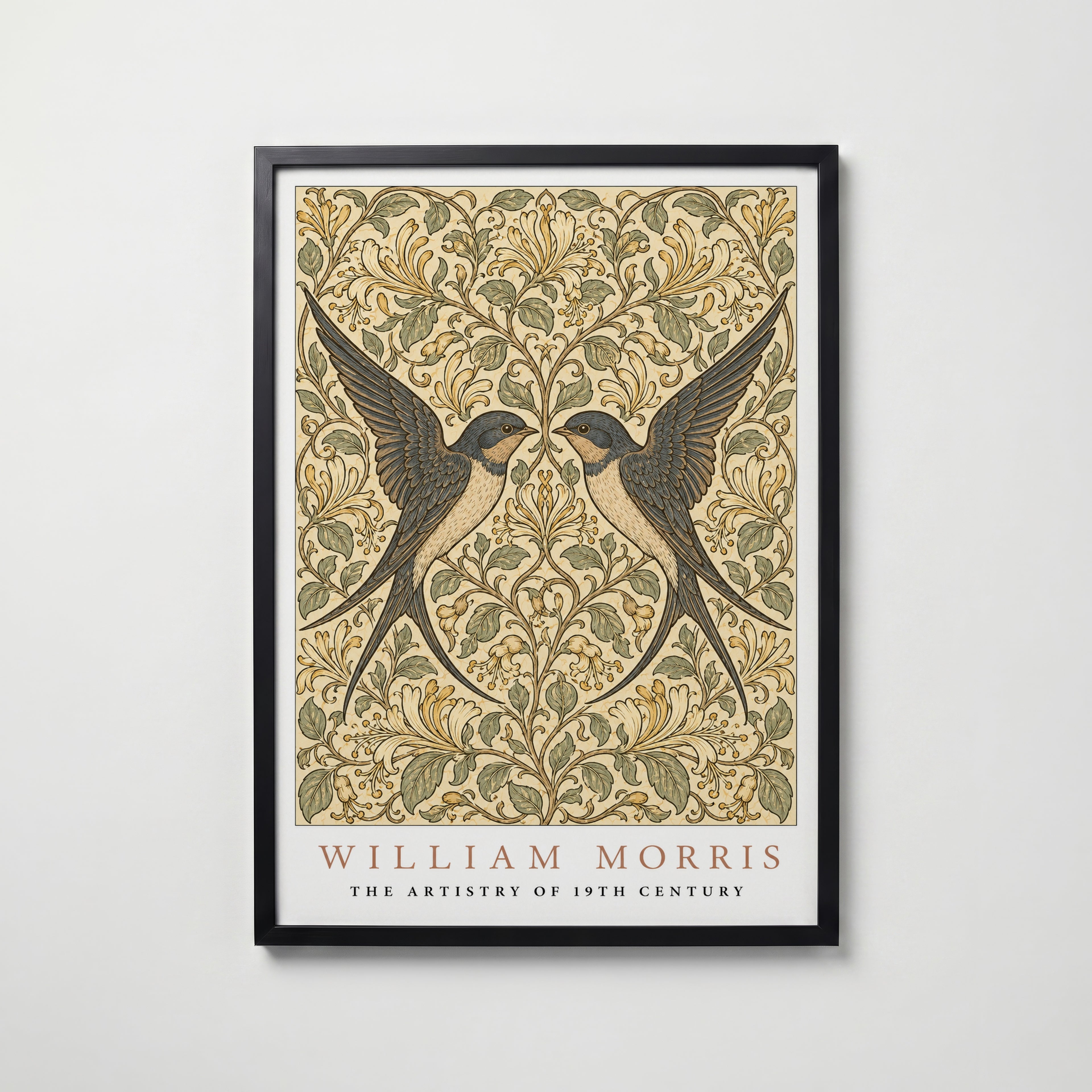 Twin Swallows William Morris Poster