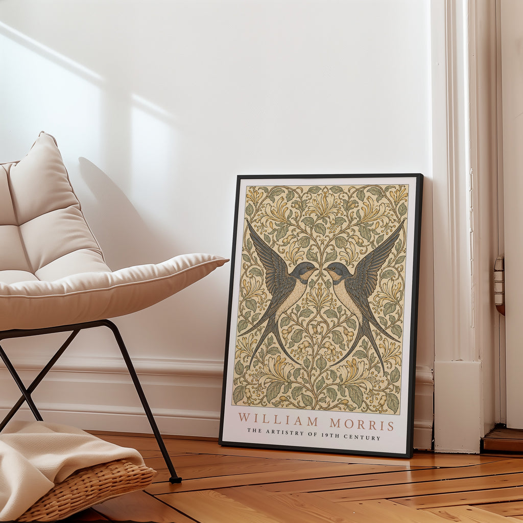 Twin Swallows William Morris Poster