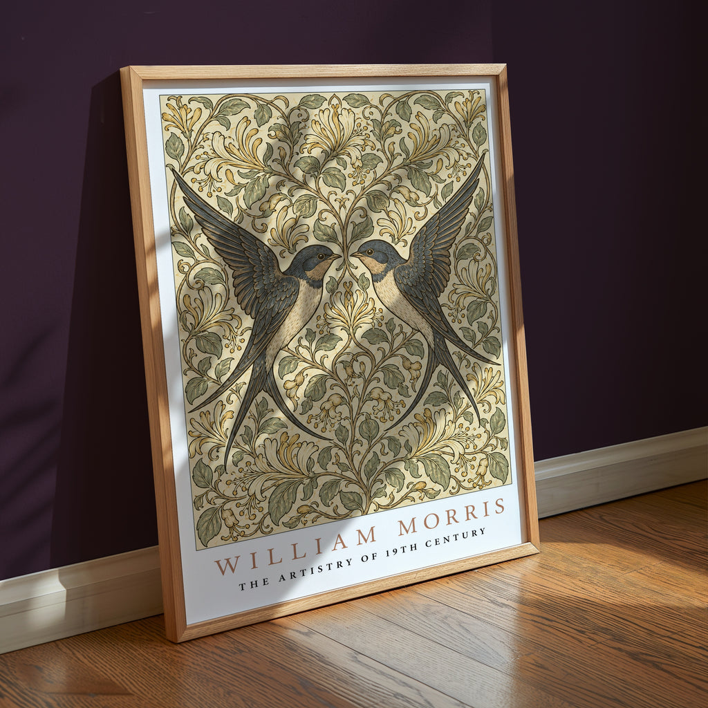 Twin Swallows William Morris Poster
