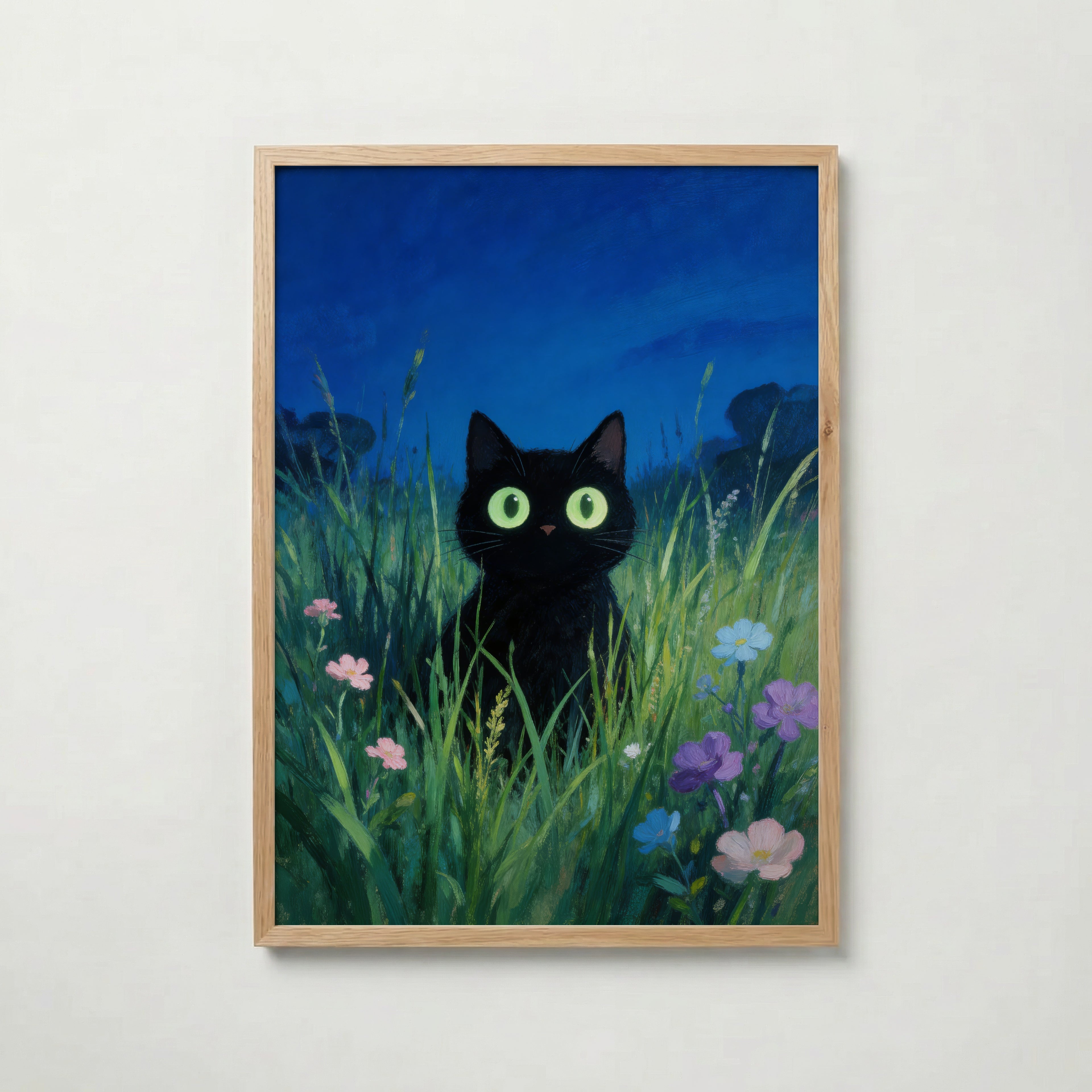 Verdant Night Cat Poster