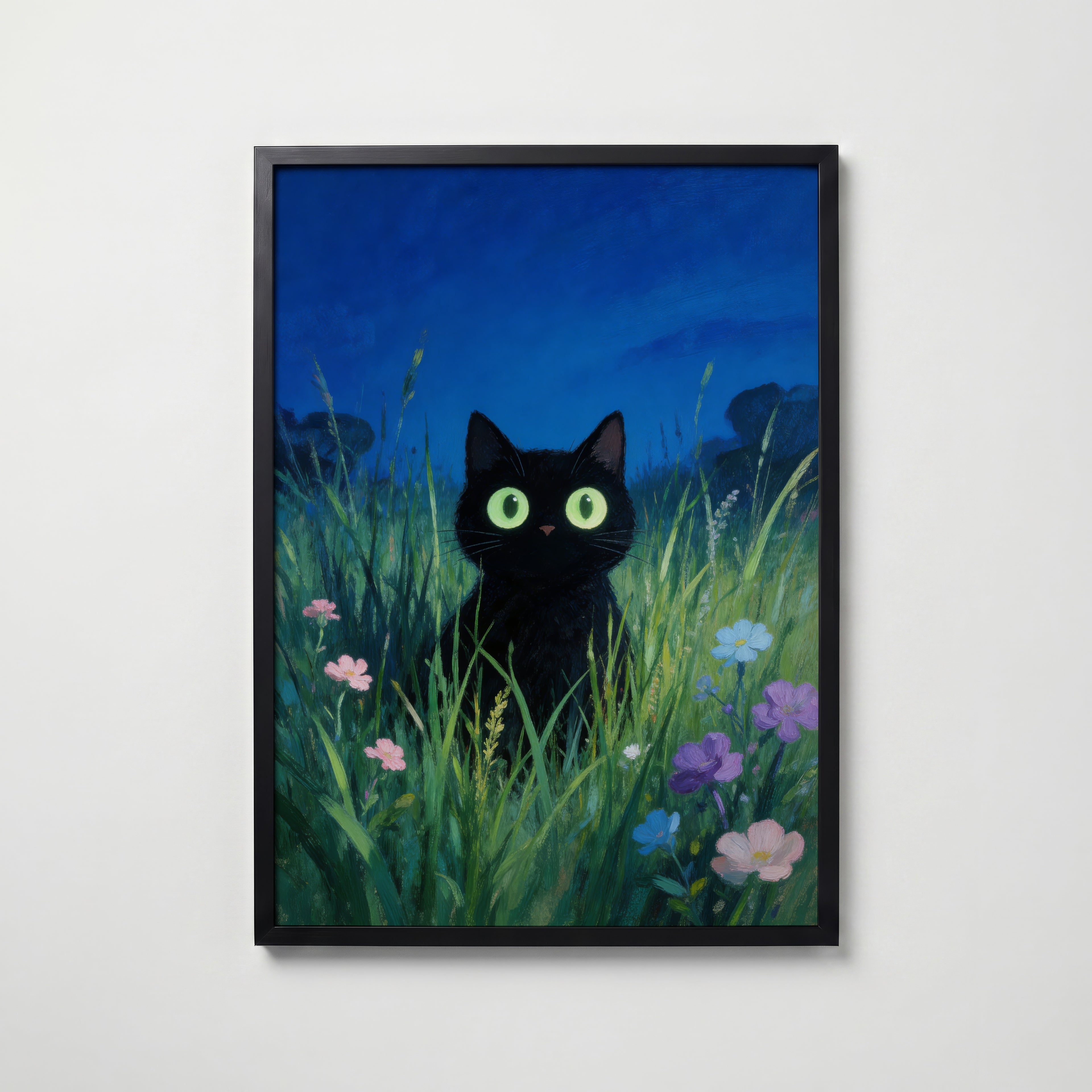 Verdant Night Cat Poster