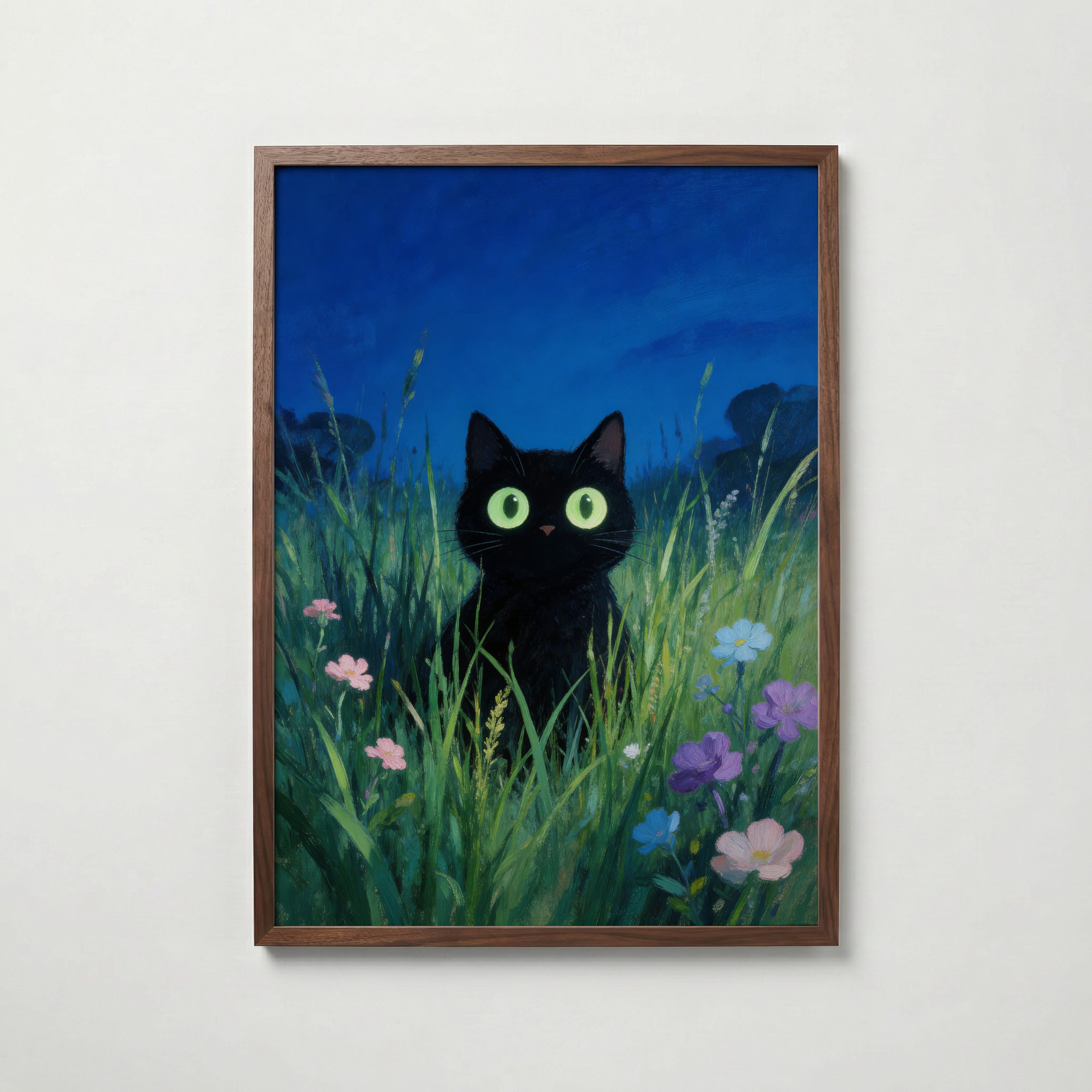Verdant Night Cat Poster