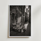 Vespas in an Italian Lane Poster