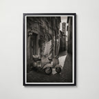 Vespas in an Italian Lane Poster