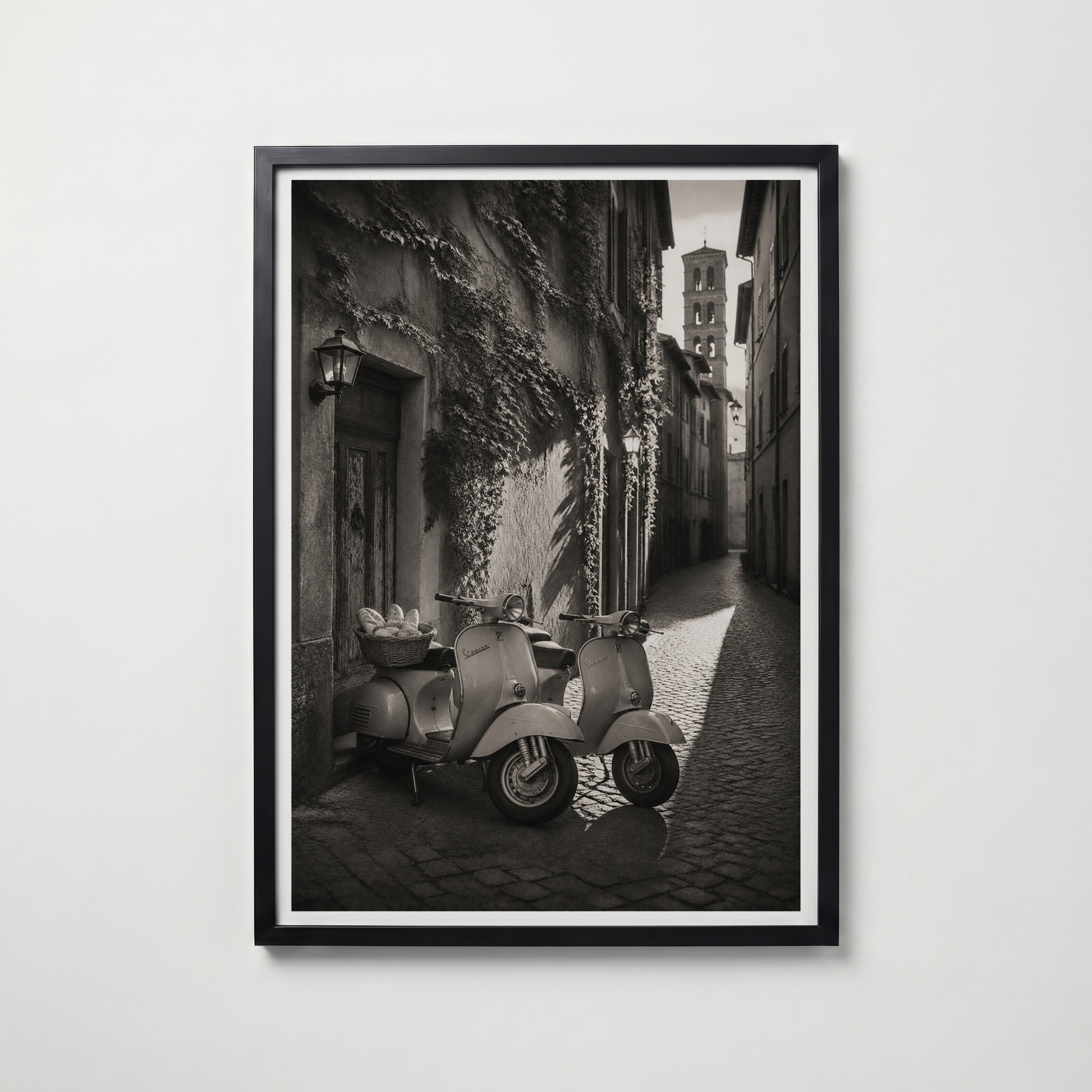 Vespas in an Italian Lane Poster