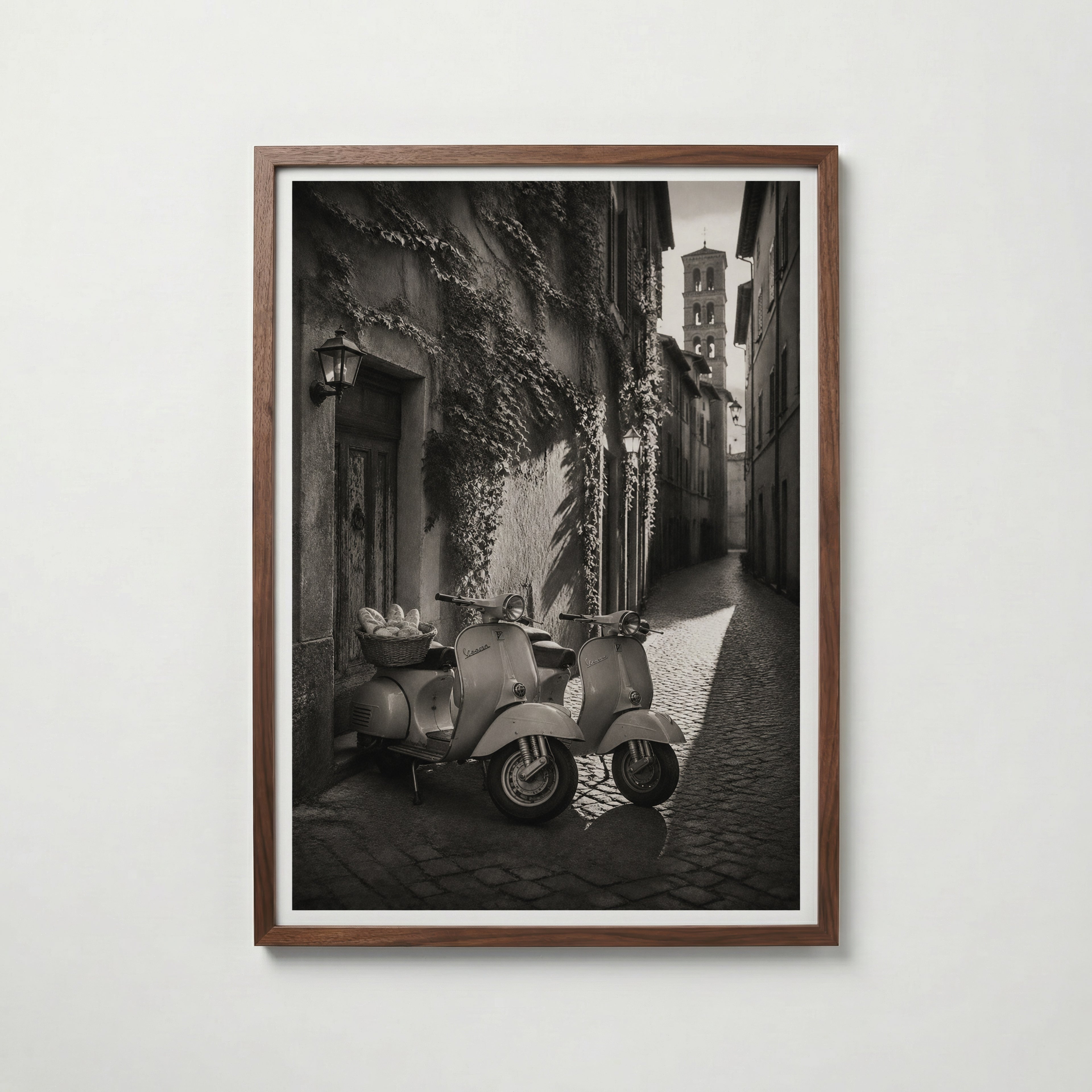 Vespas in an Italian Lane Poster