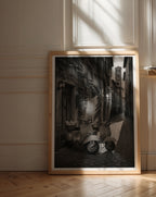 Vespas in an Italian Lane Poster