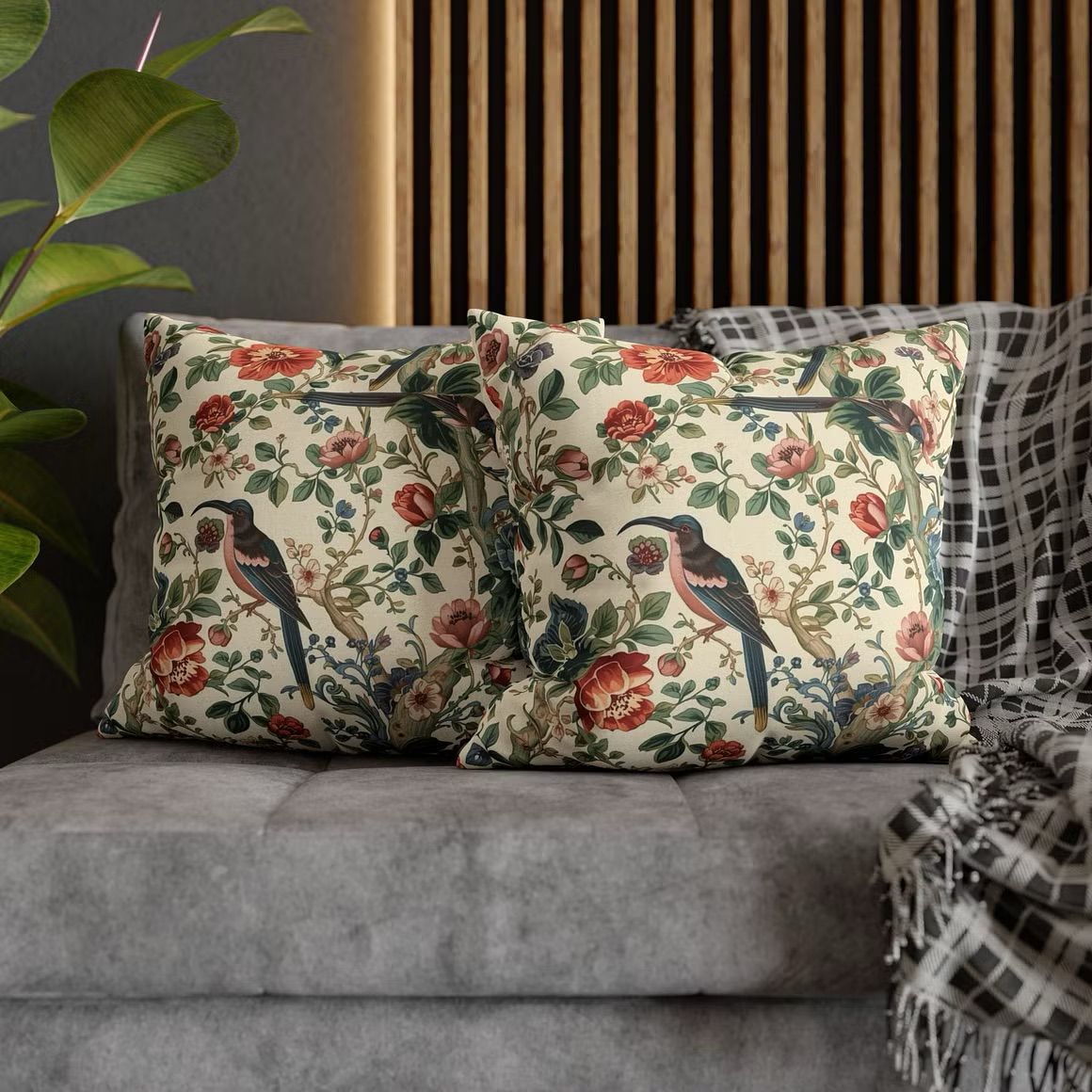 Kuddfodral William Morris - Floral Birds