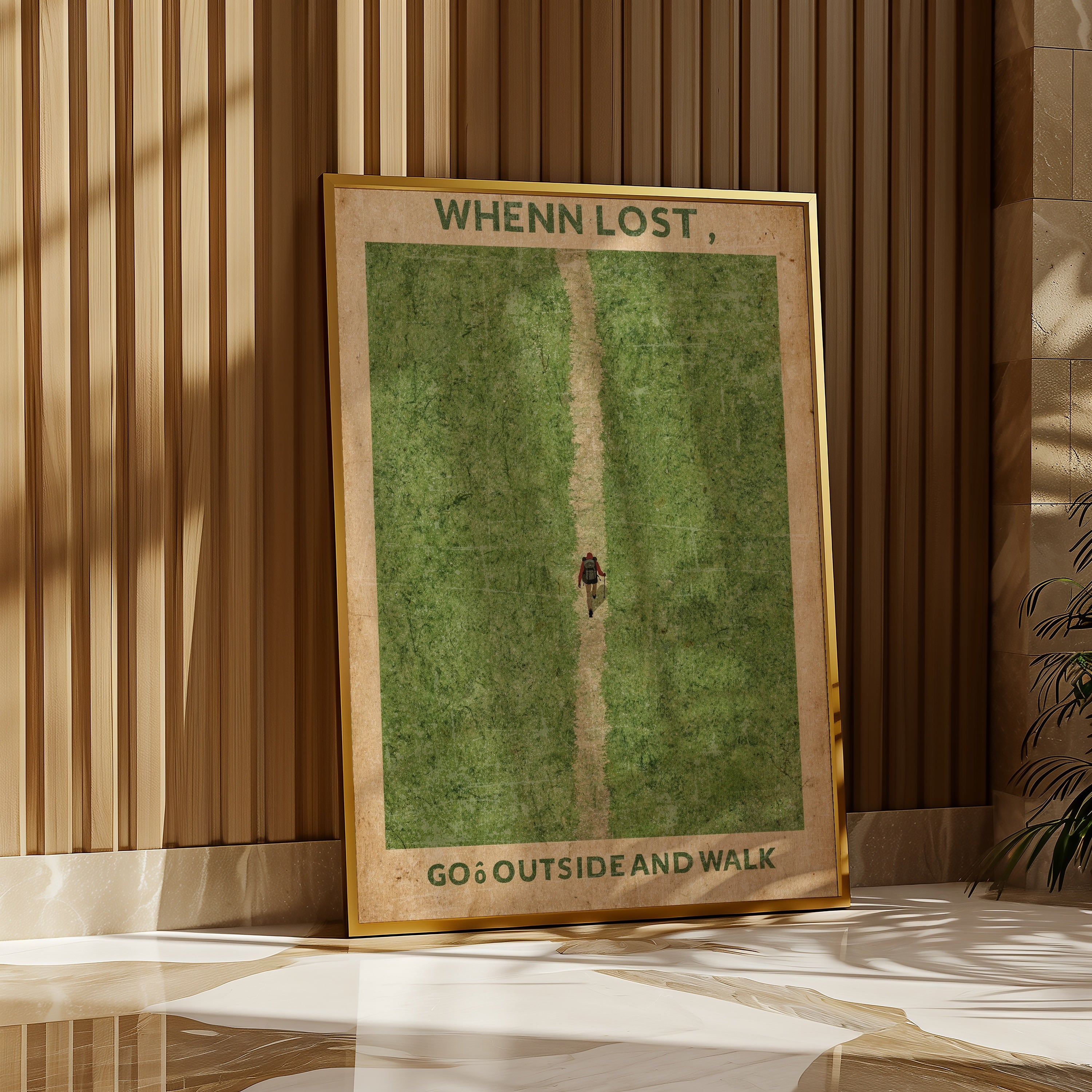 When Lost Walk Poster i rumskomposition med ekram