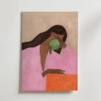 Woman With Apple Poster