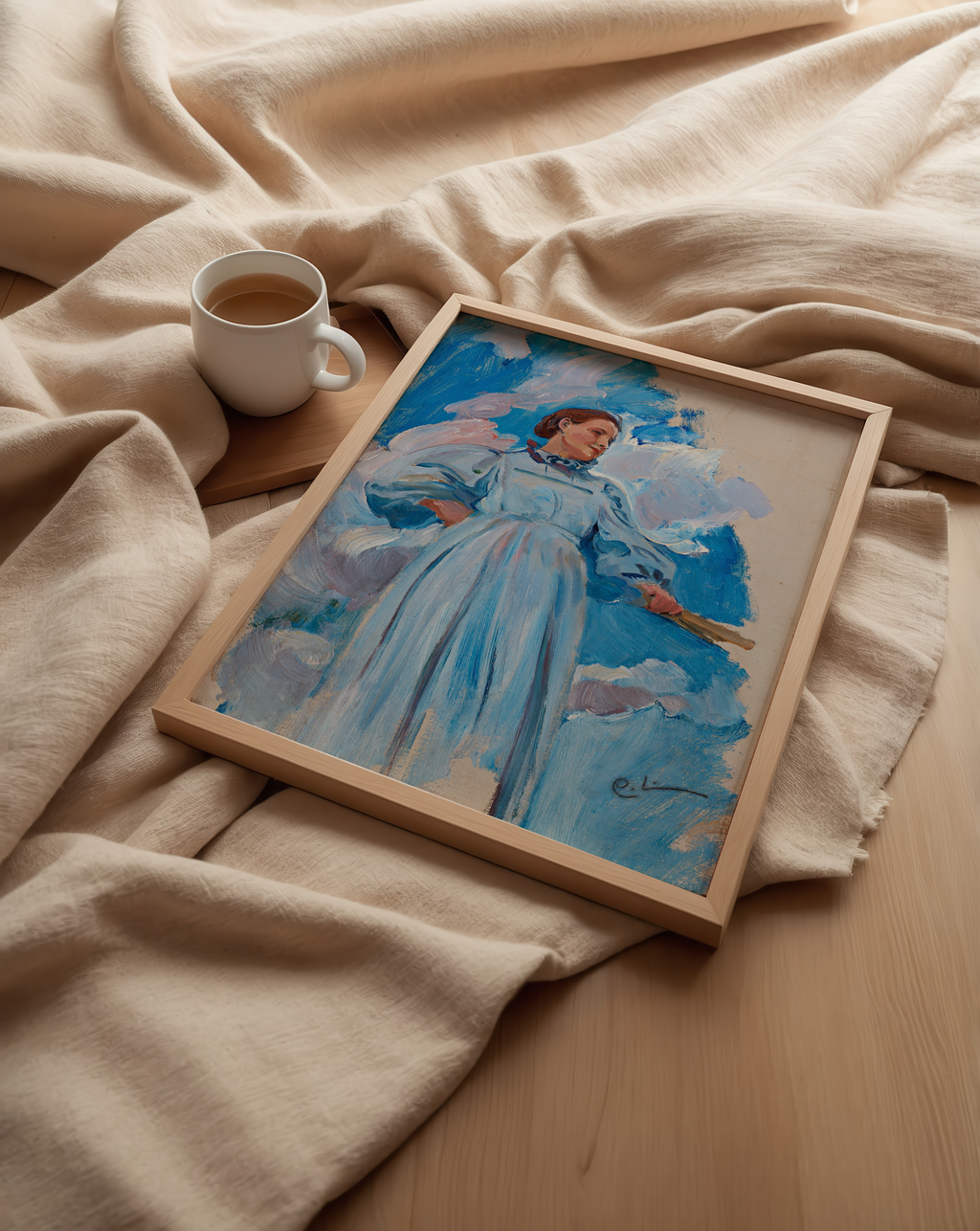 Carl Larsson Kvinnofigur och himmel Poster