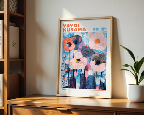 Yayoi Kusama Blue Floral Symphony Poster
