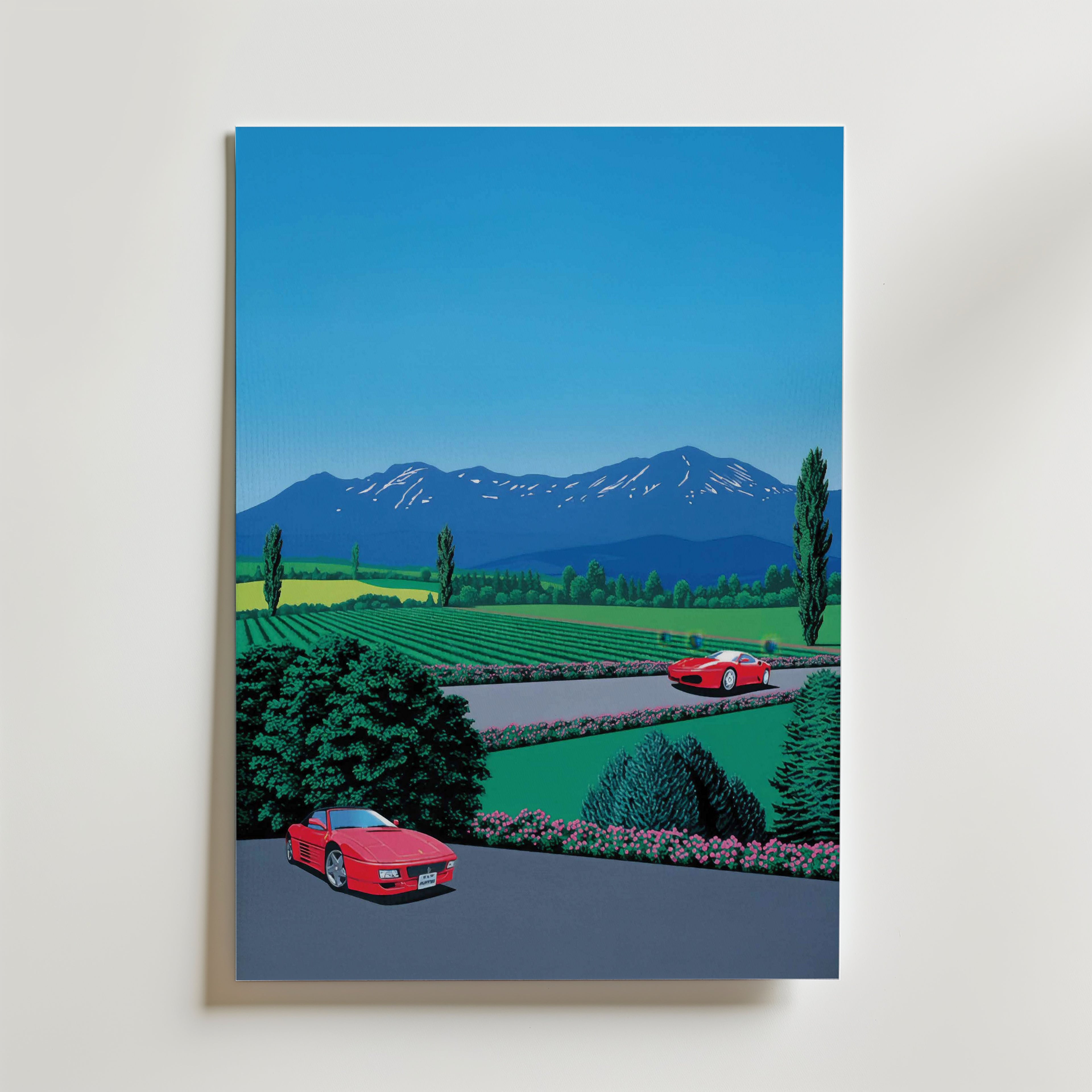 Hiroshi Nagai Alpine Drive Poster utan passepartout