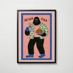 Äntligen Fika Poster – svart ram