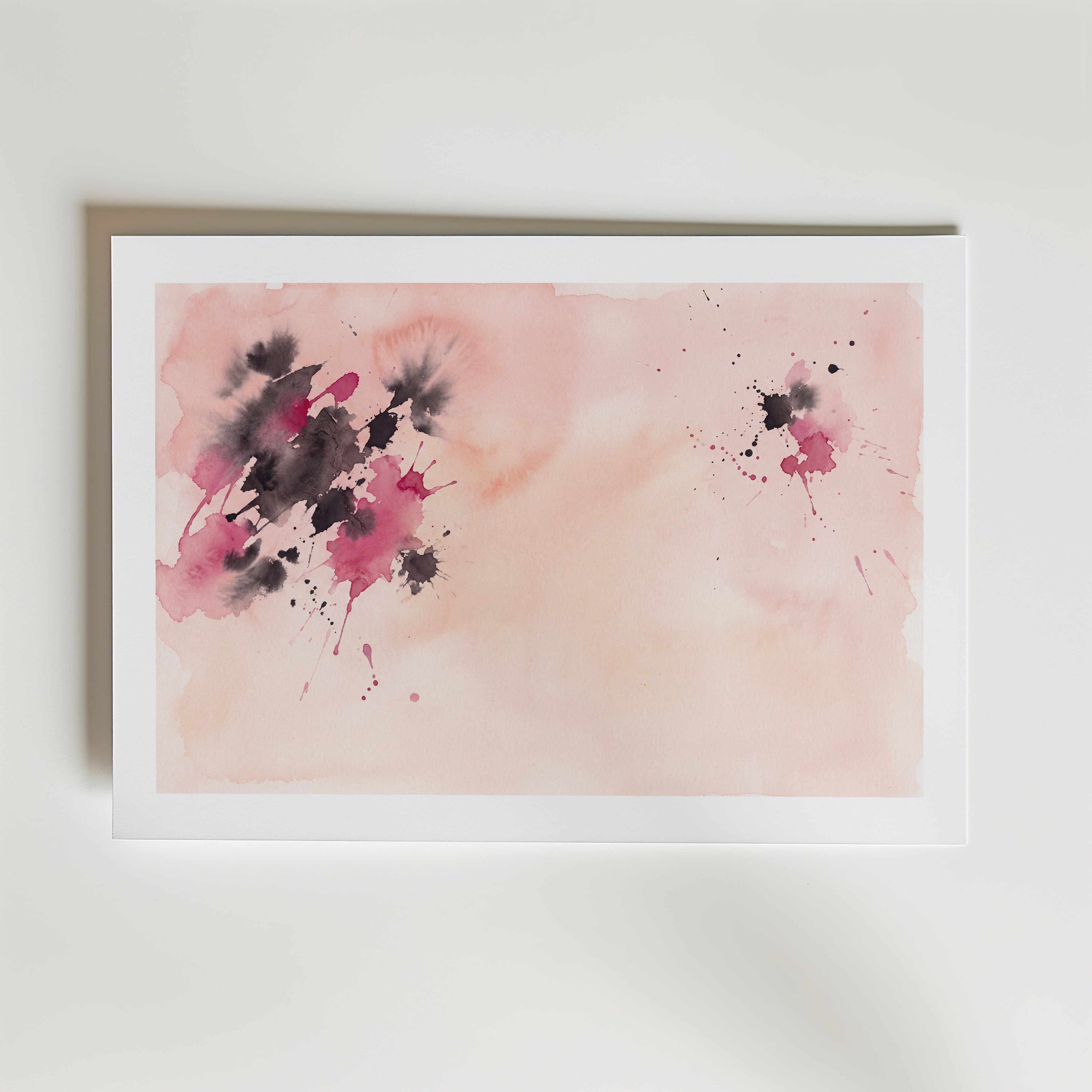 Blush Abstract Poster – med passepartout