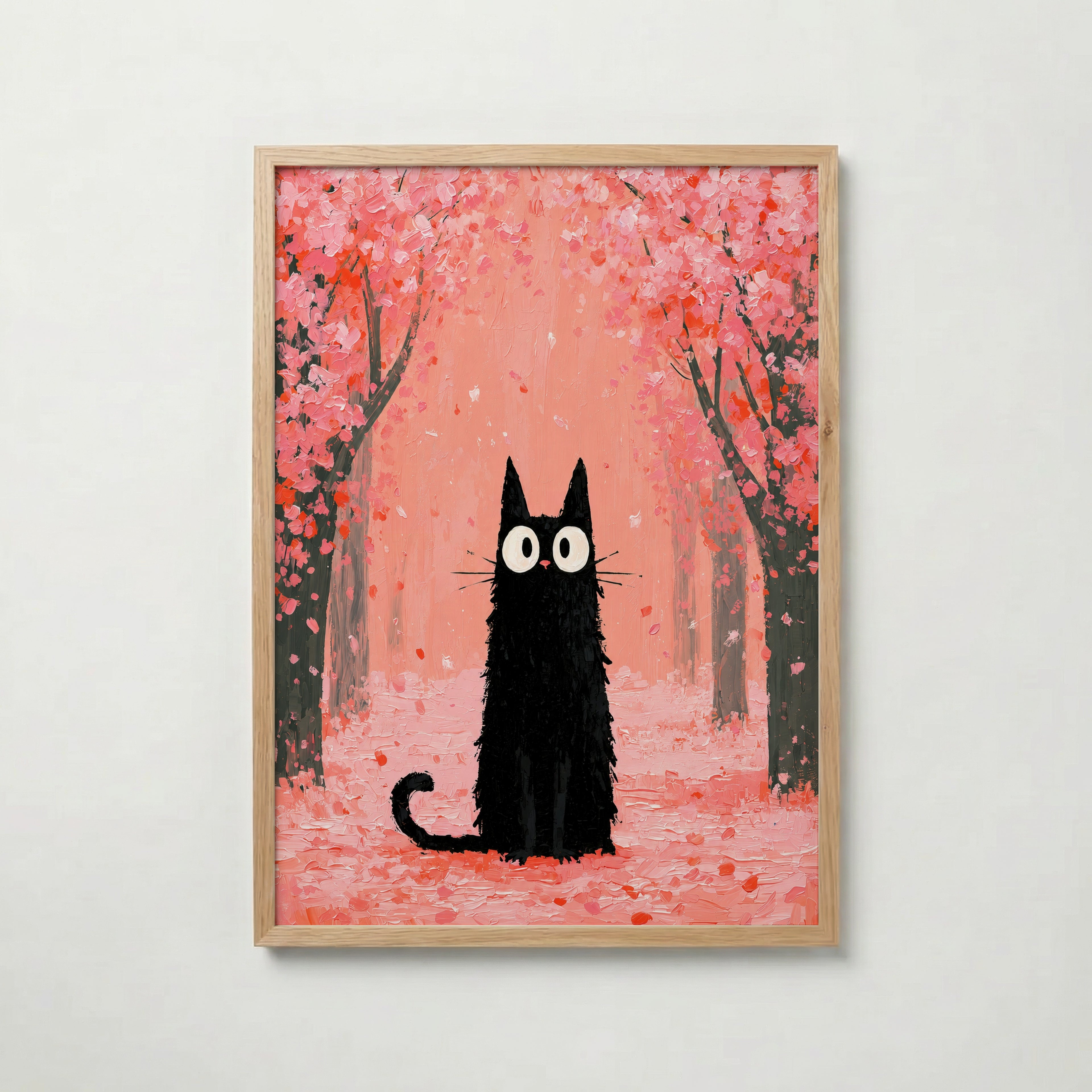 Cat in Cherry Blossom Poster i ek-ram fran Bozetto