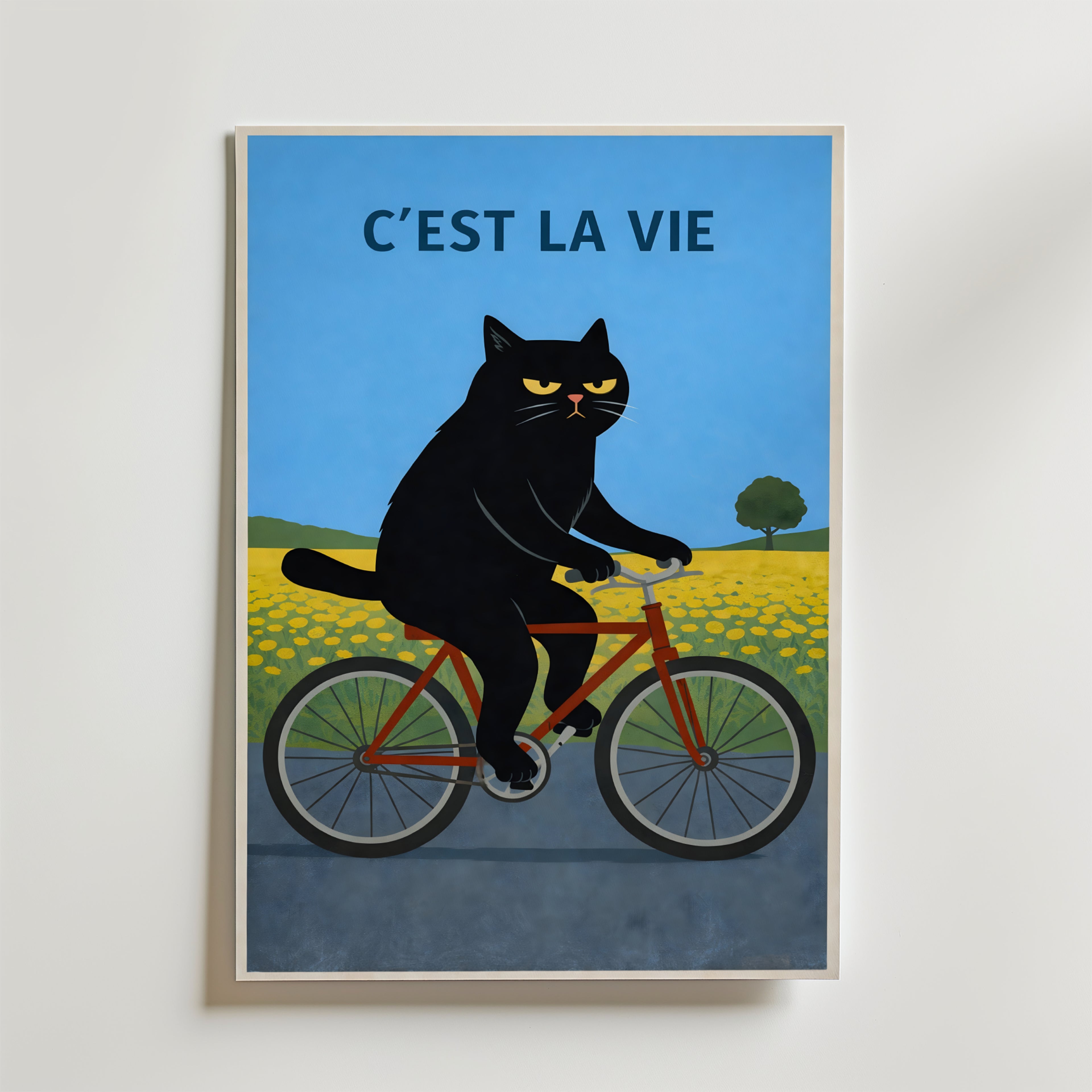 C’est La Vie Poster – En charmig och livsbejakande poster som kombinerar humor med fransk elegans.