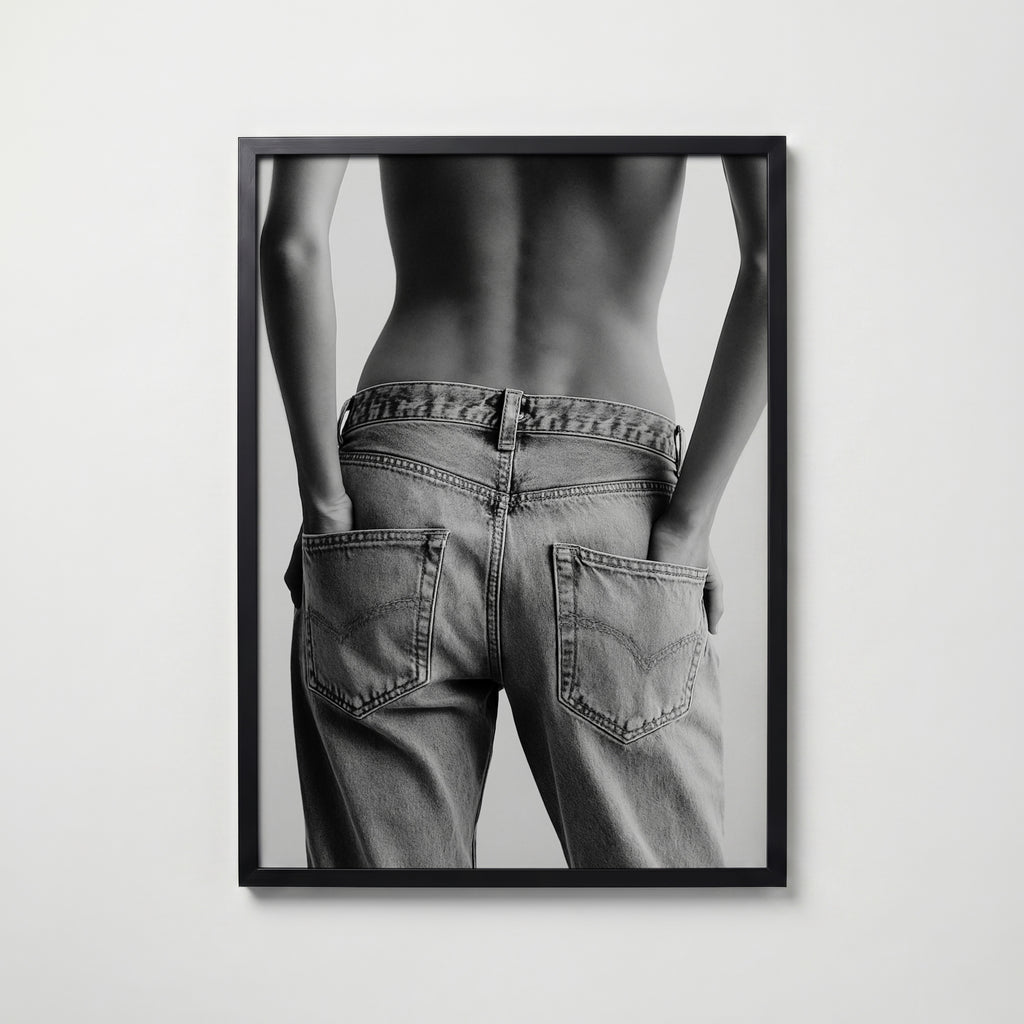 Denim Muse Poster – svart ram