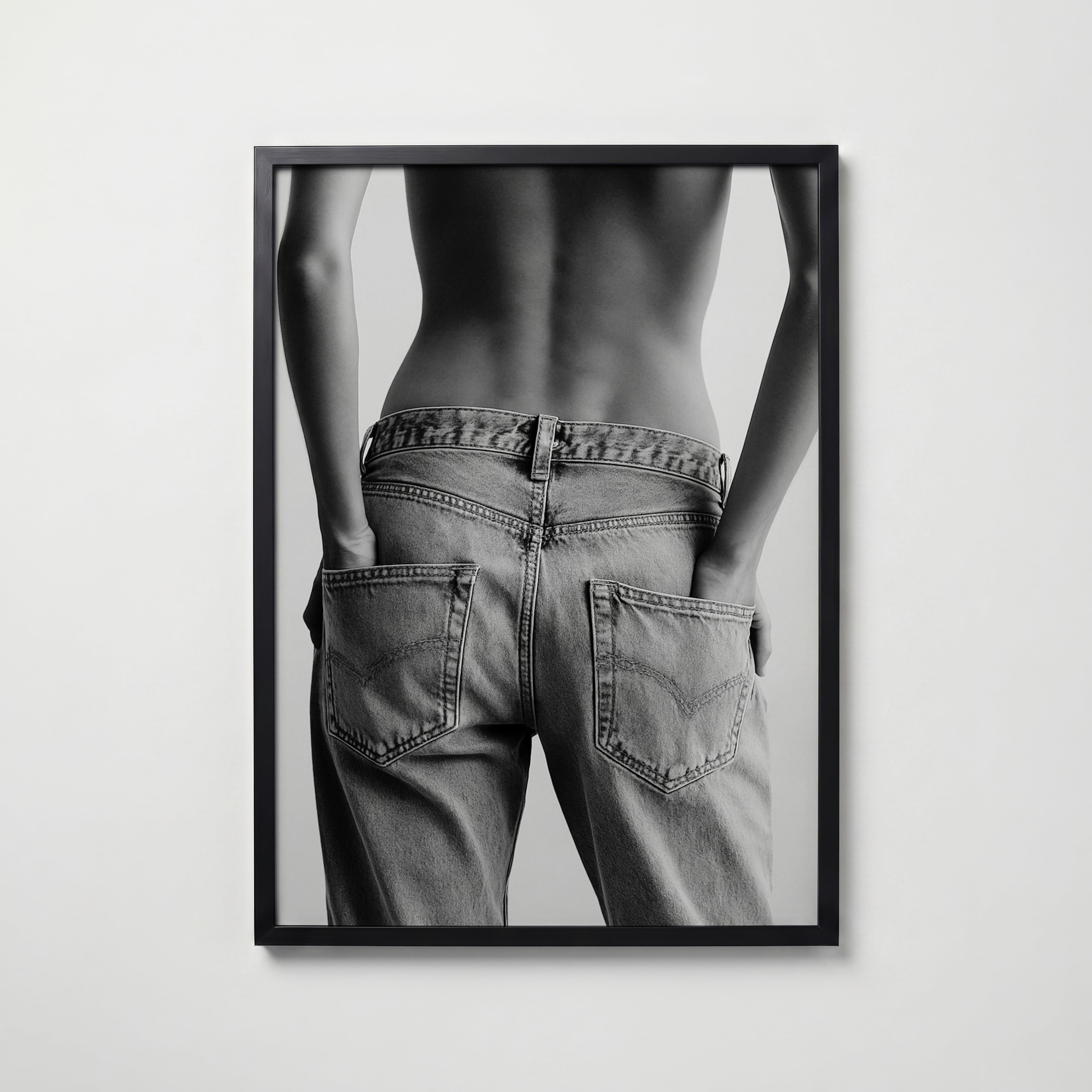 Denim Muse Poster – svart ram