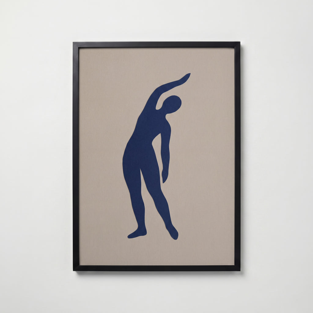Blue Figure II Poster – svart ram