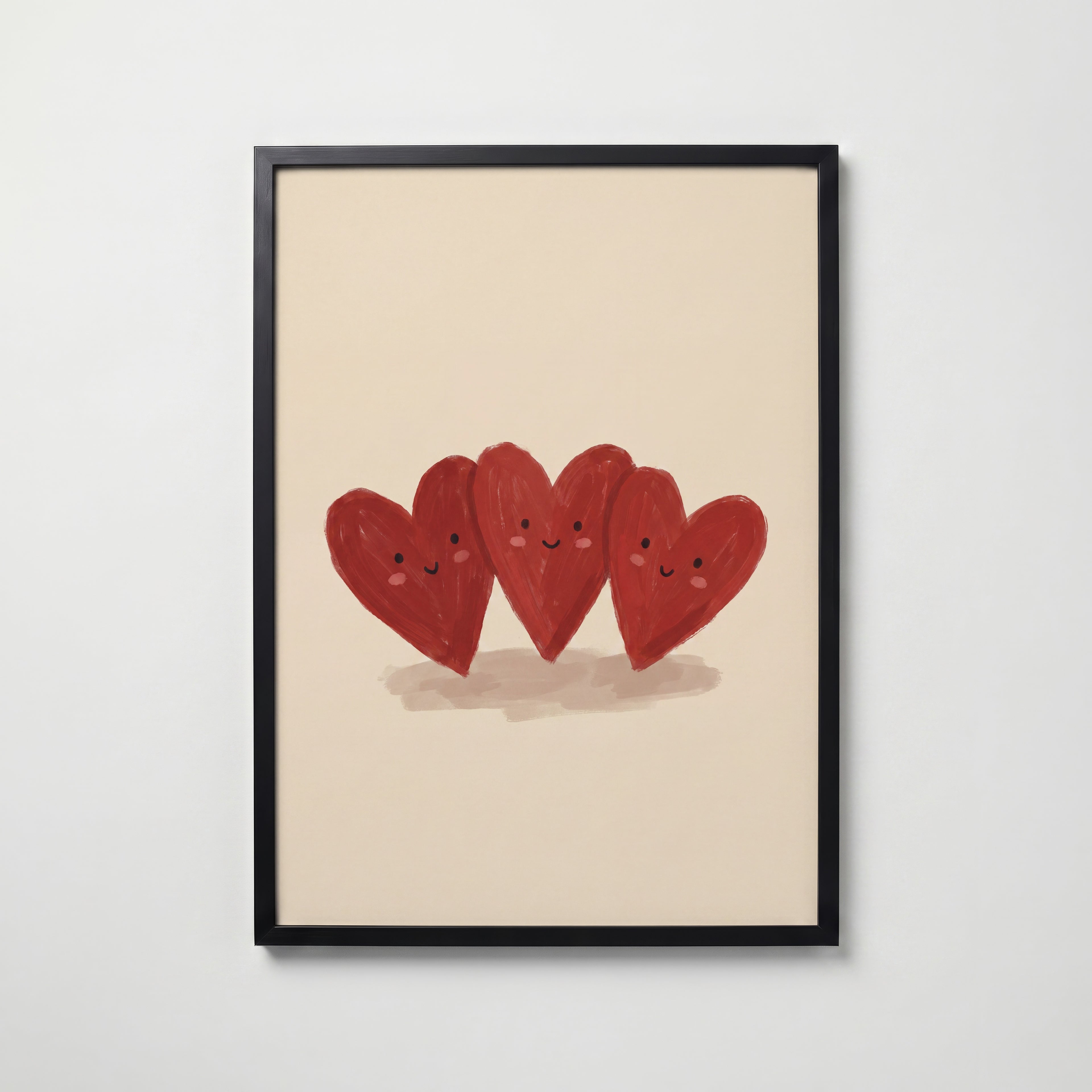 Heart Friends Poster – svart ram