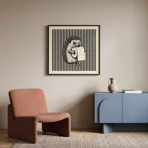 Bathroom Hedgehog Poster – i rum 1