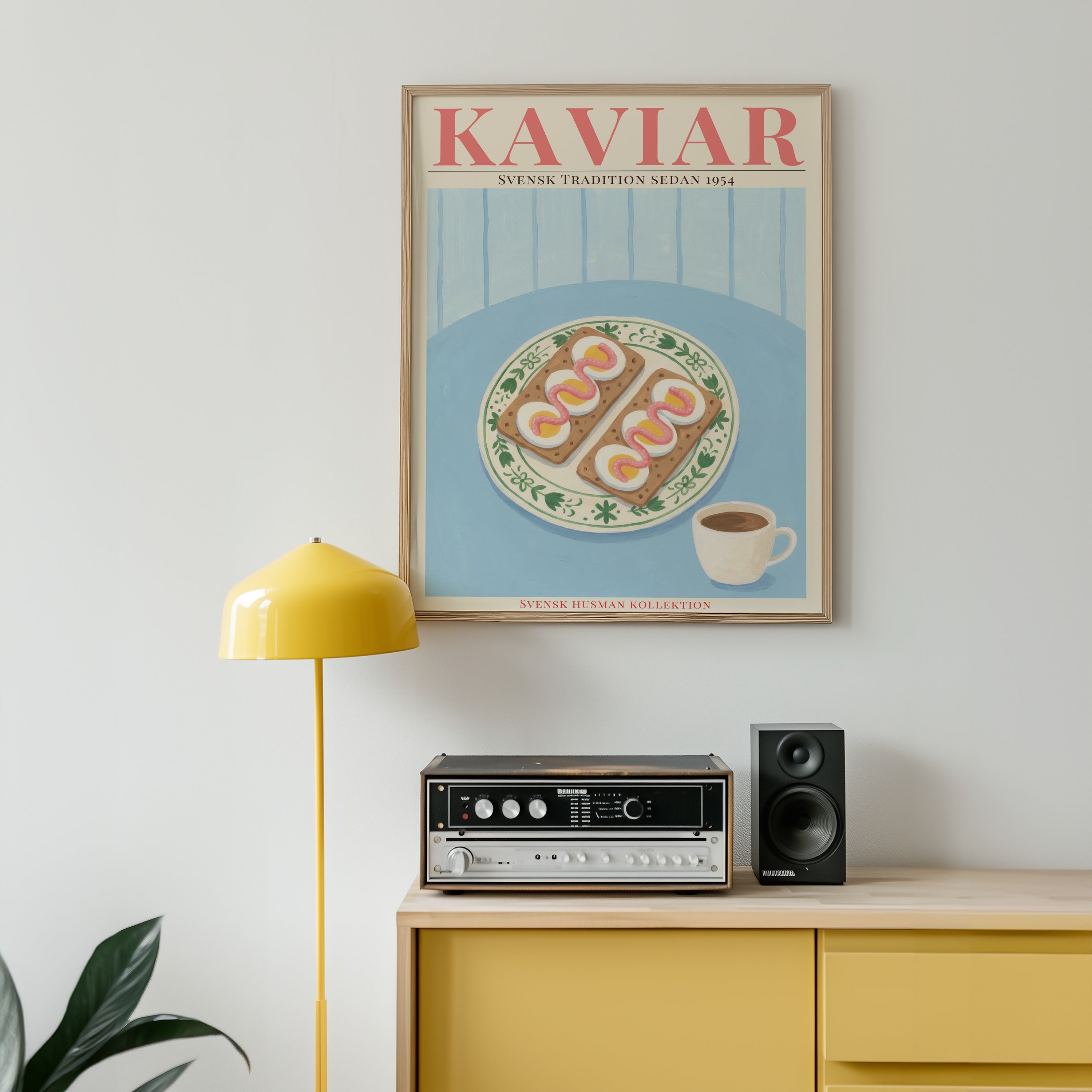 Kaviar Knäckebröd och Ägg poster i inredningsmiljö från Bozetto i hög kvalitet