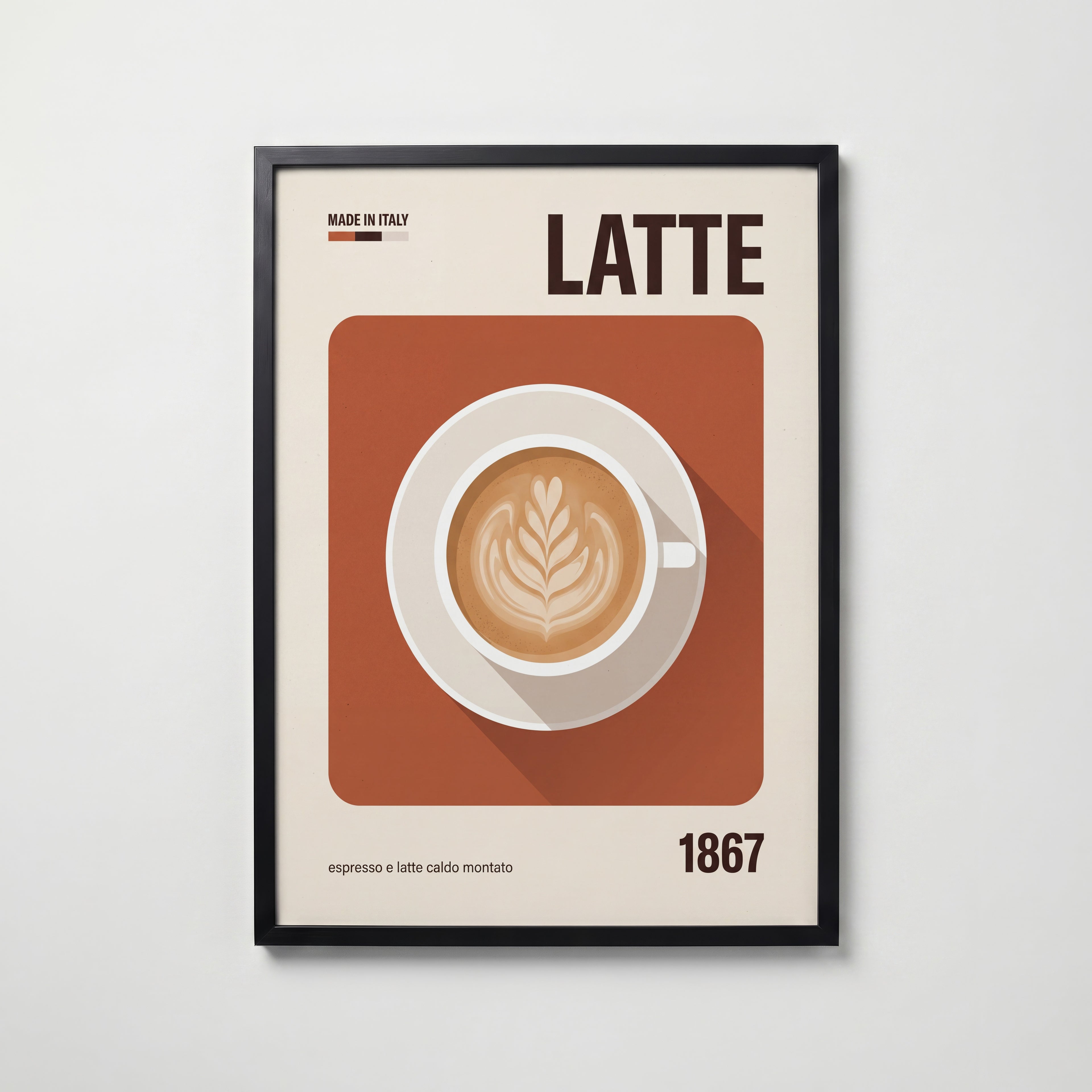 Caffè Latte Poster – svart ram