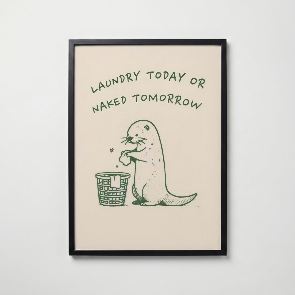 Laundry Today or Naked Tomorrow Poster - svart ram
