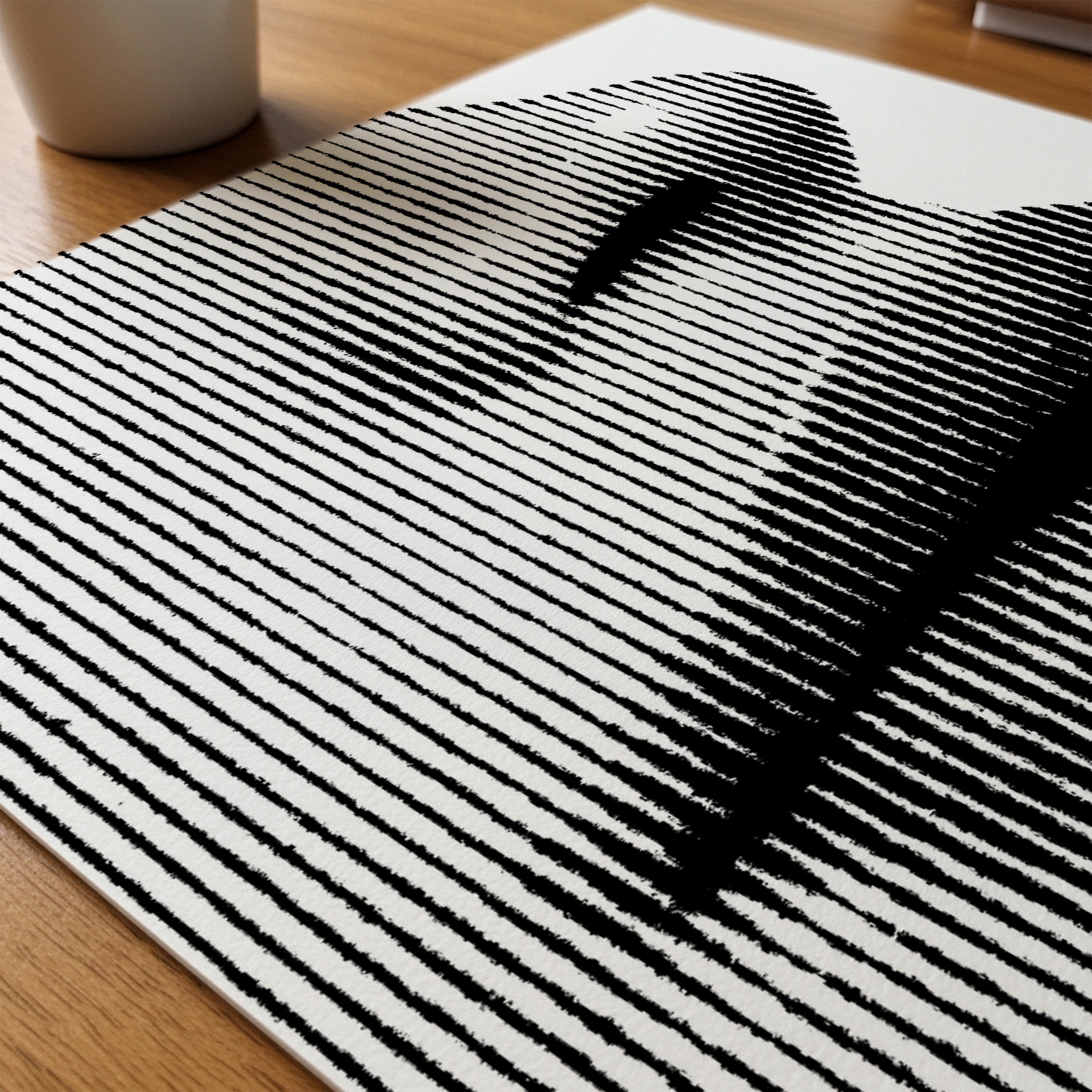 Line Portrait Poster – närbild på papper