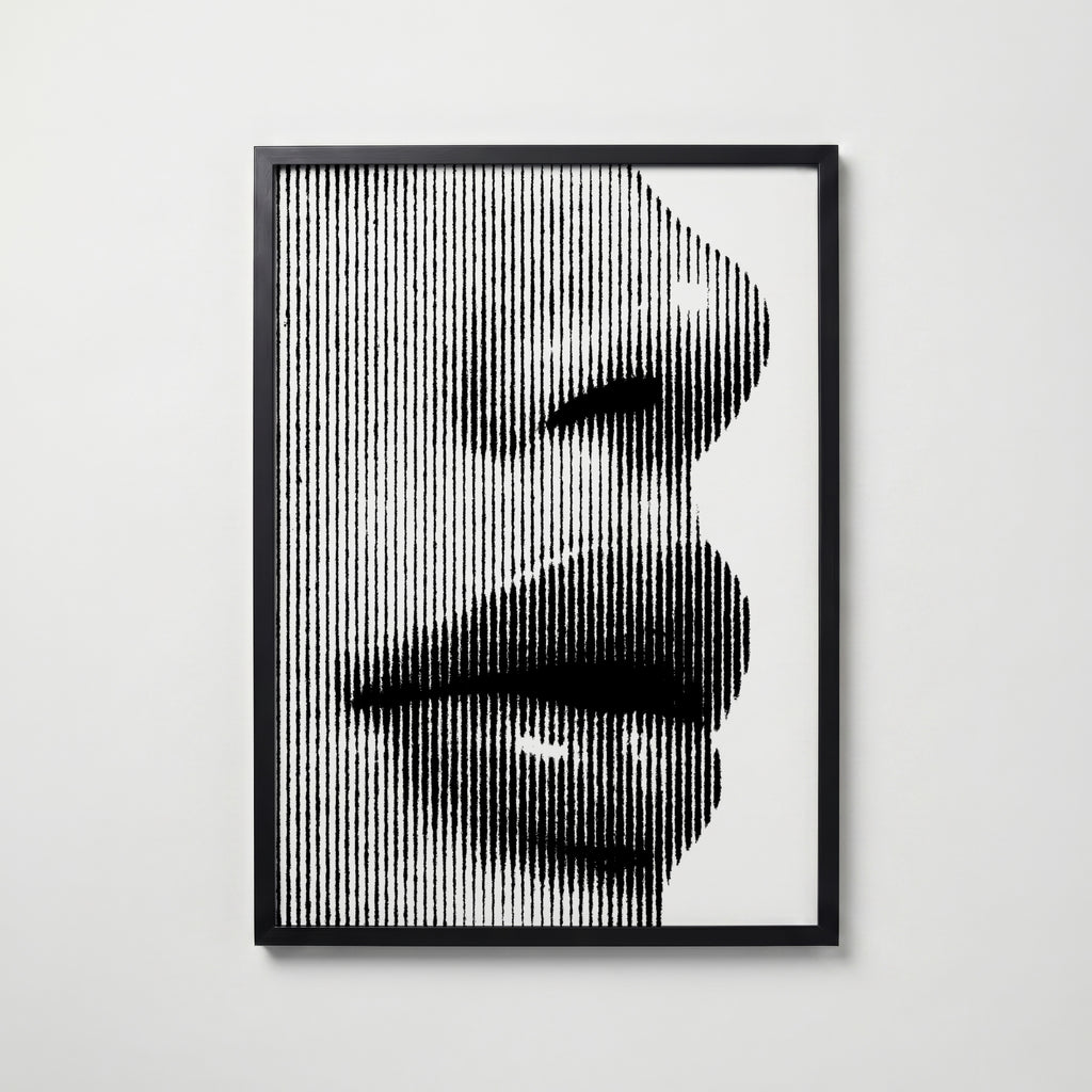 Line Portrait Poster – svart ram
