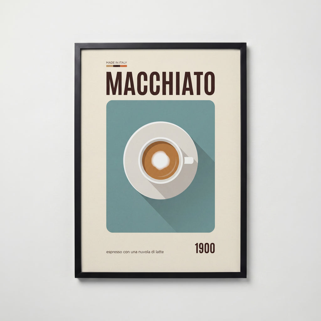 Caffè Macchiato Poster – svart ram