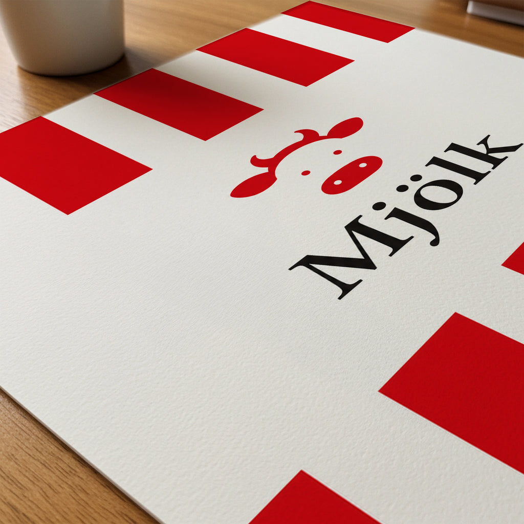 Mjölk Poster – närbild på papper
