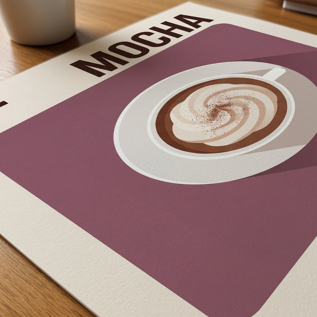 Mocha Poster – närbild på papper