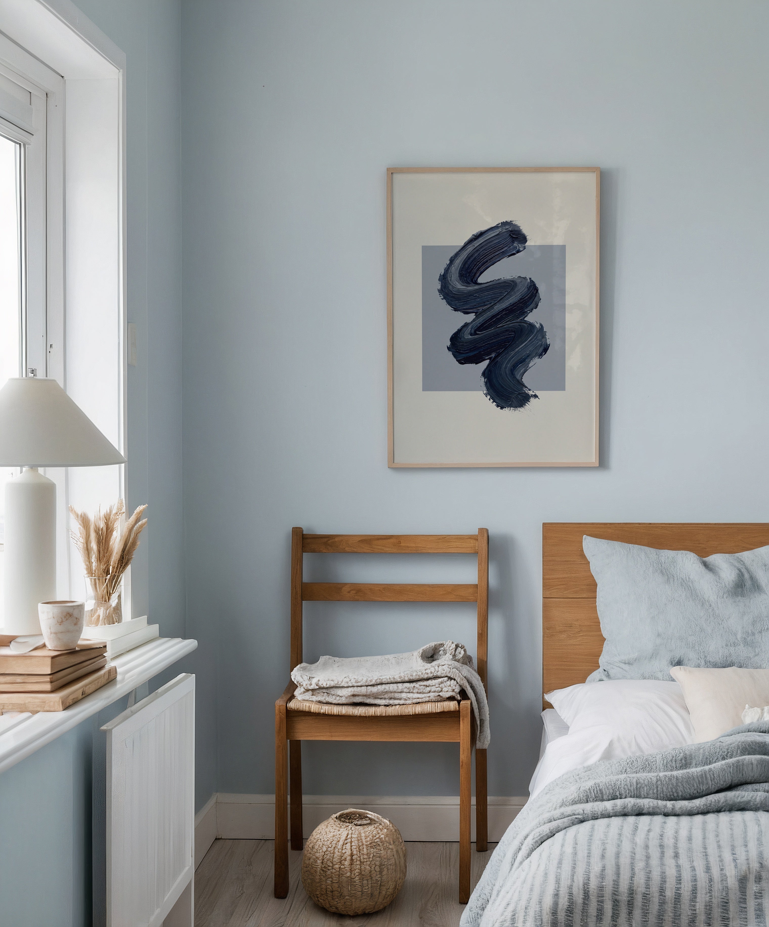 Navy Zigzag Poster – i rum 1