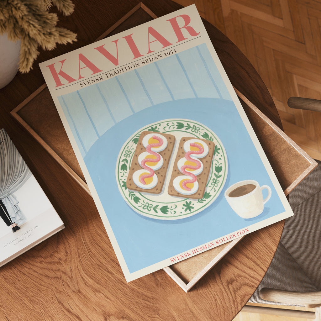 Kaviar Knäckebröd och Ägg Poster – poster väggdekoration