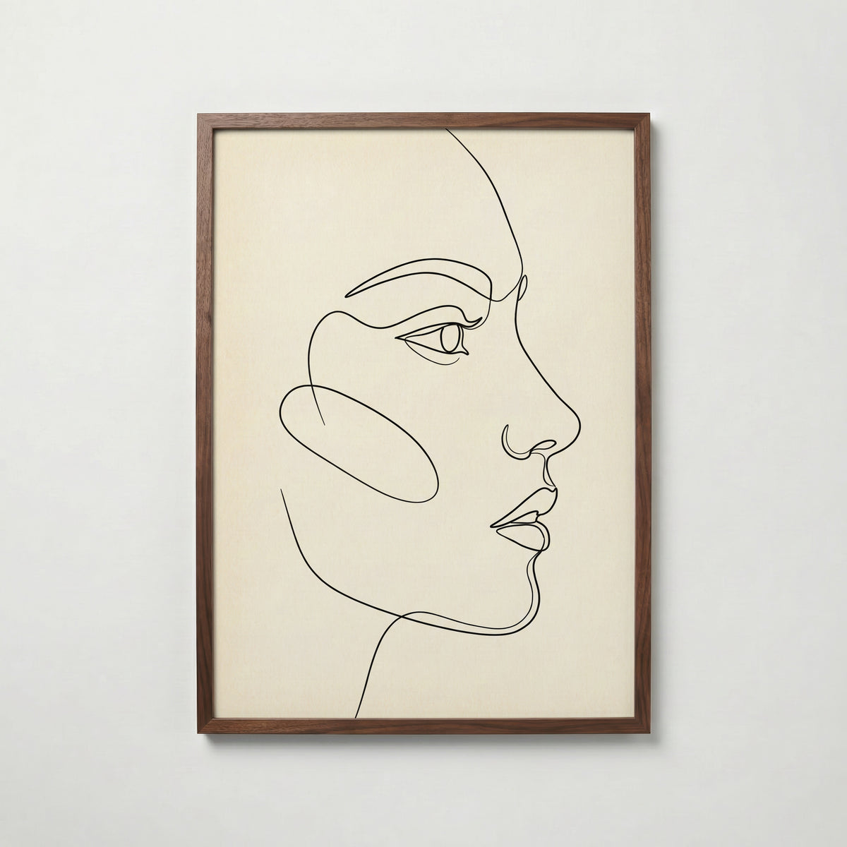 One Line Face Poster – valnötsram