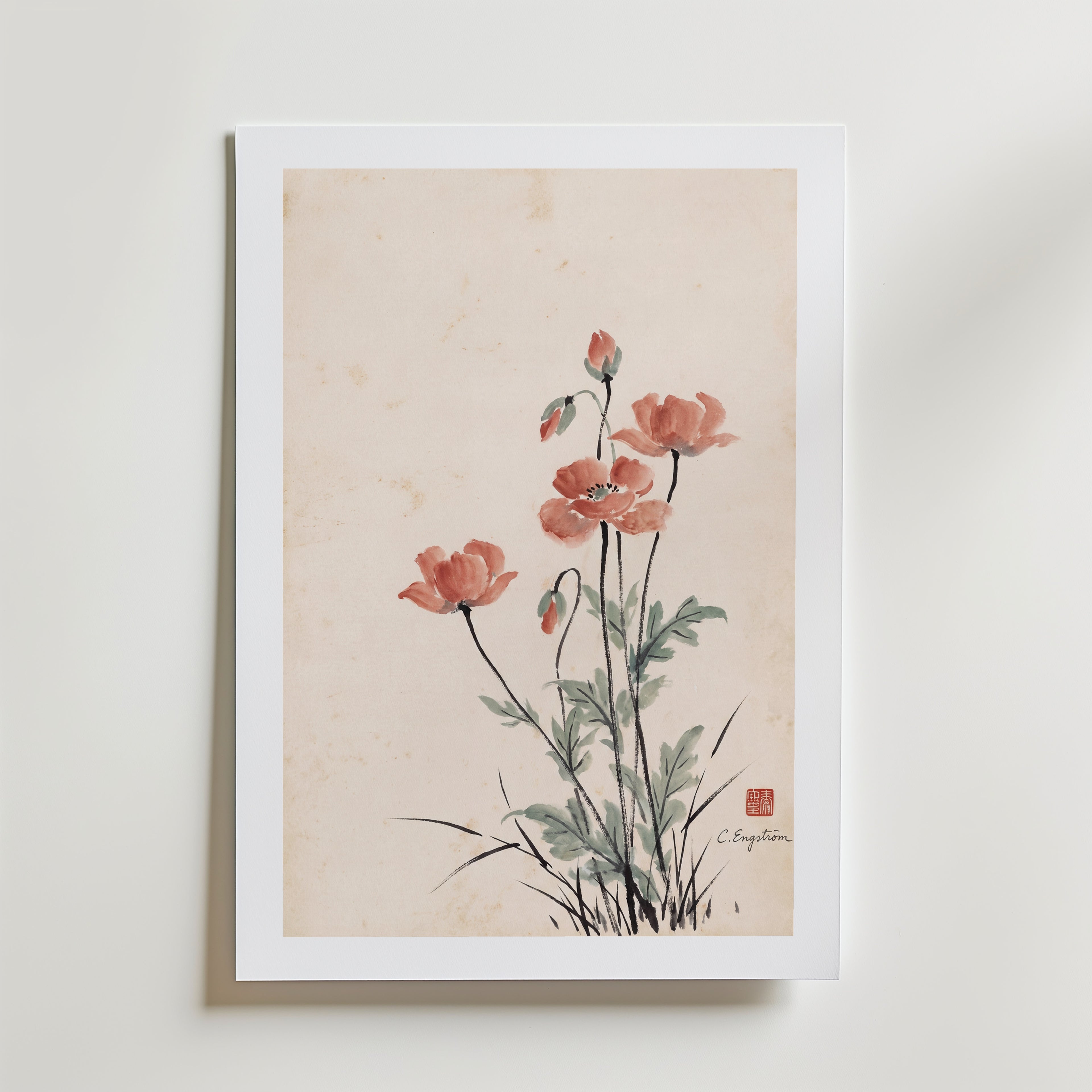 Poppies By Caroline Engström – med passepartout