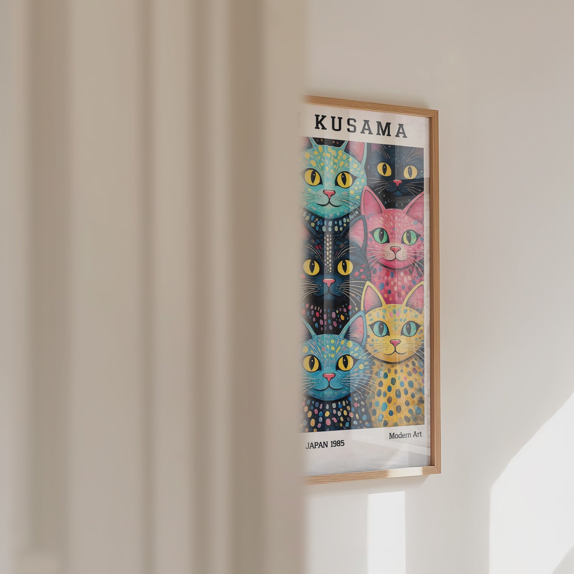 Yayoi Kusama Polka Dot Cat Parade Poster