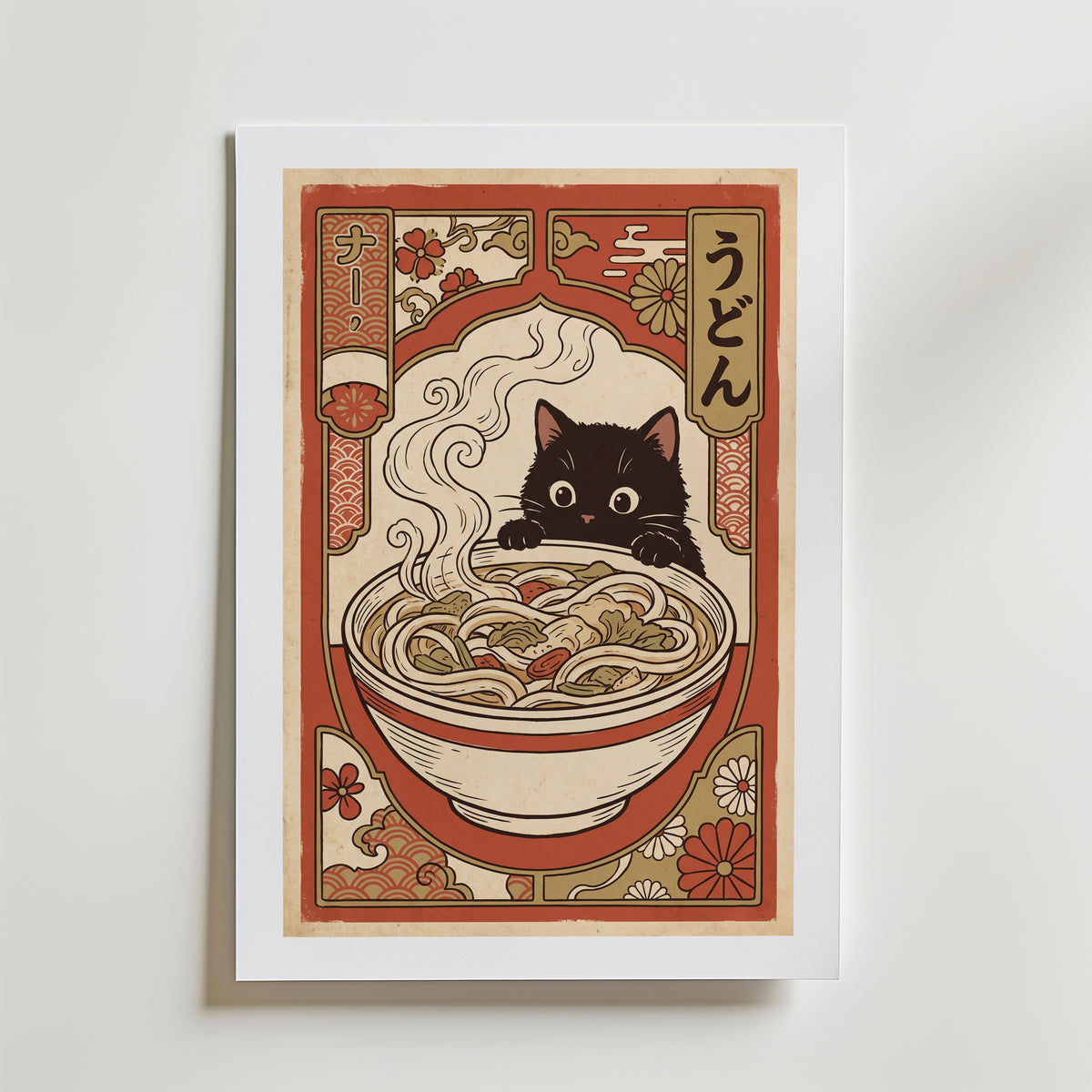 Ramen Cat Poster – med passepartout