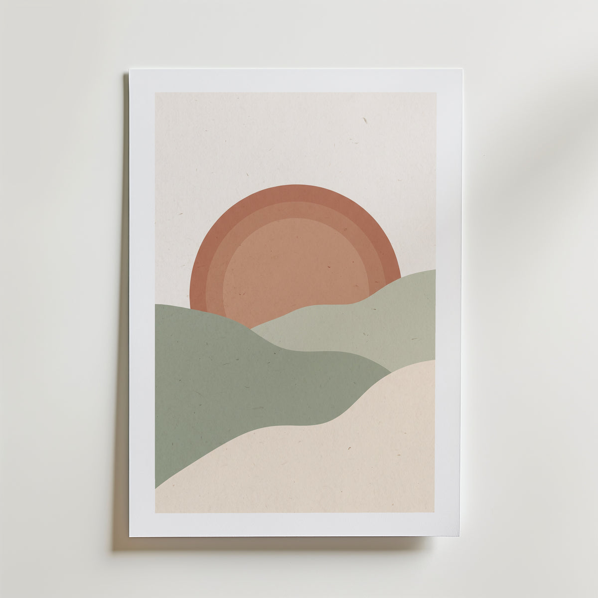 Sage Sunrise Poster – med passepartout