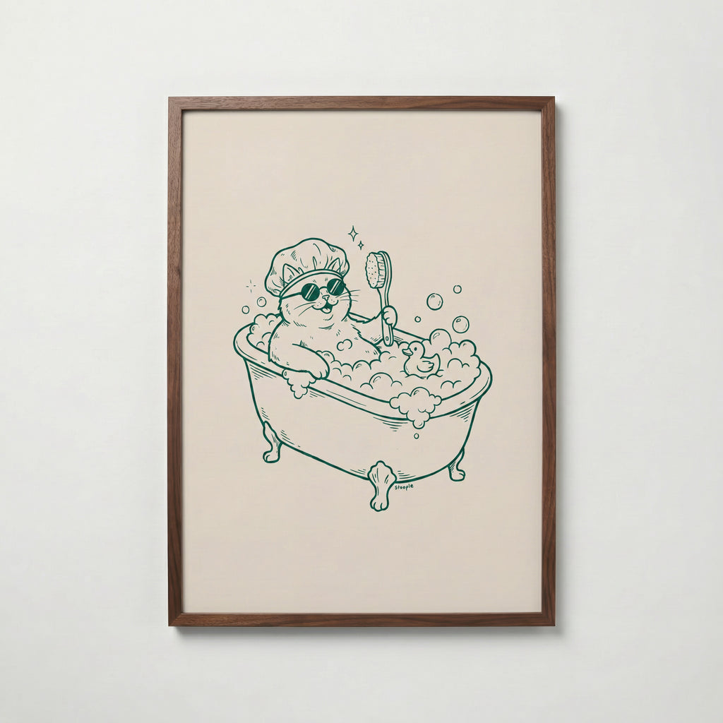 Shower Cat Poster – valnötsram