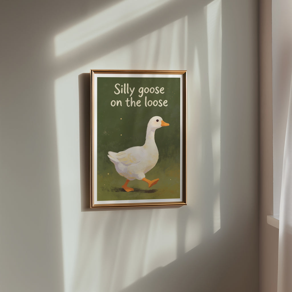 Silly Goose affisch på vägg i inrett rum – Bozetto poster i hög kvalitet