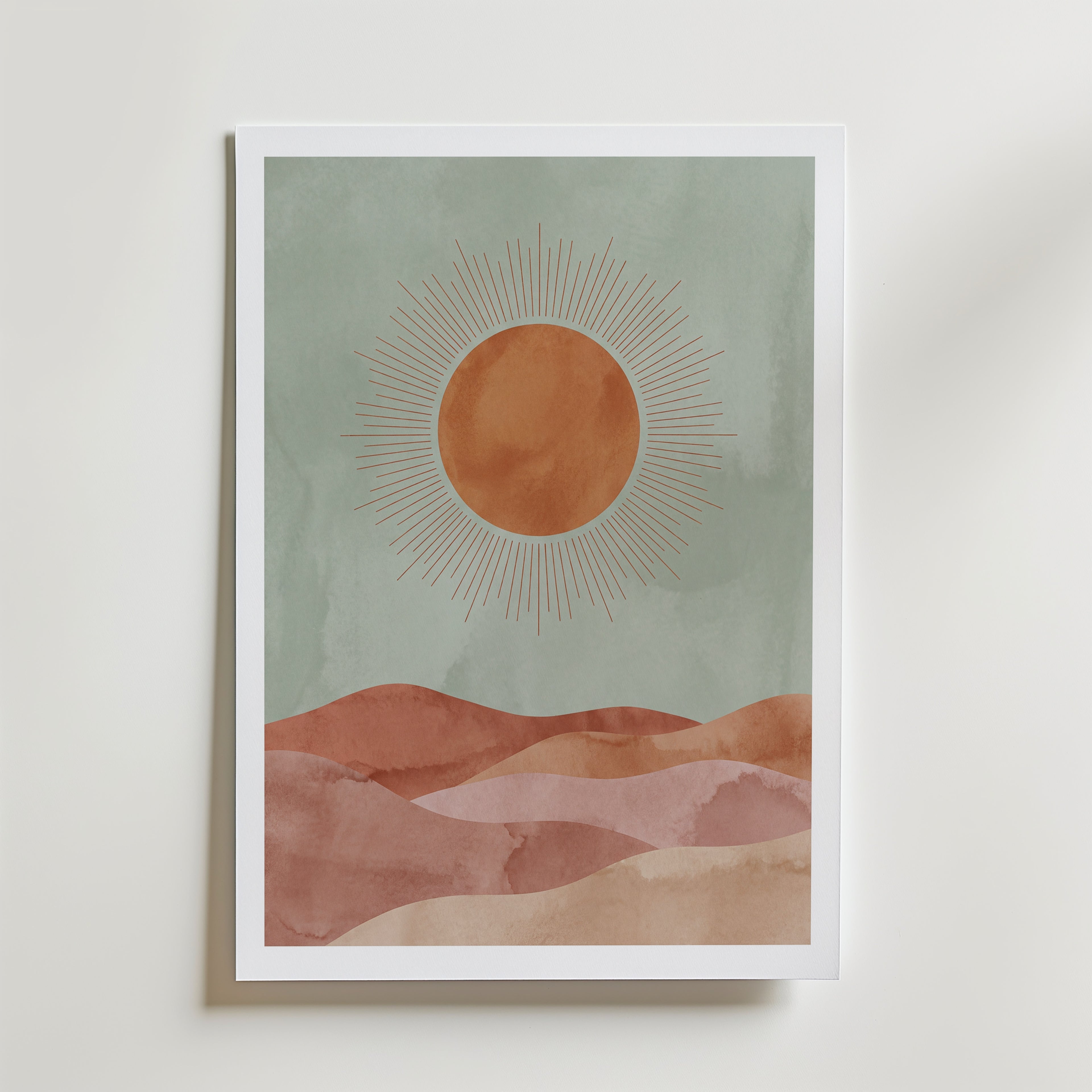 Desert Sun Poster – canvas utan passepartout