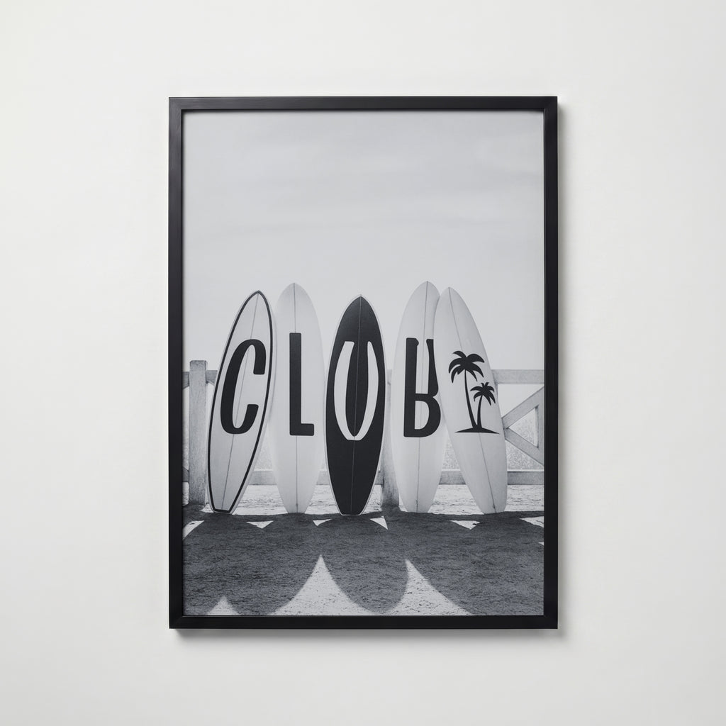 Surf Club Poster – svart ram