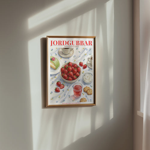 Svenska Jordgubbar Poster i rumsmiljö - Bozetto