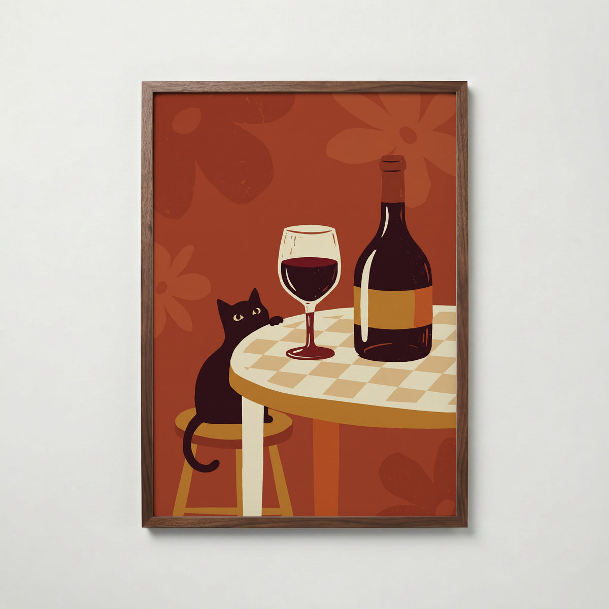 Wine Hour Cat Poster – valnötsram